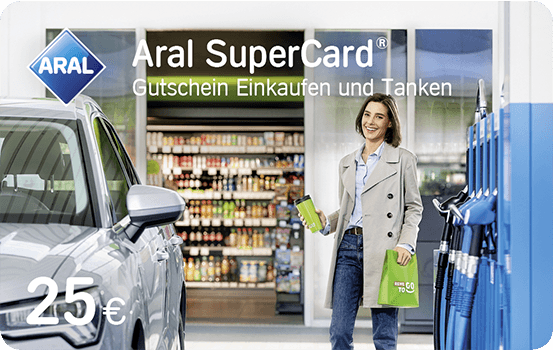 25 EUR Aral SuperCard Einkaufen & Tanken