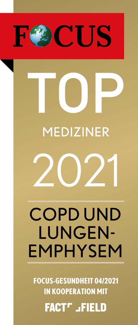 Focus Zertifikat Top Mediziner 2021 COPD & Lungenemphysem für Dr. Schlesinger