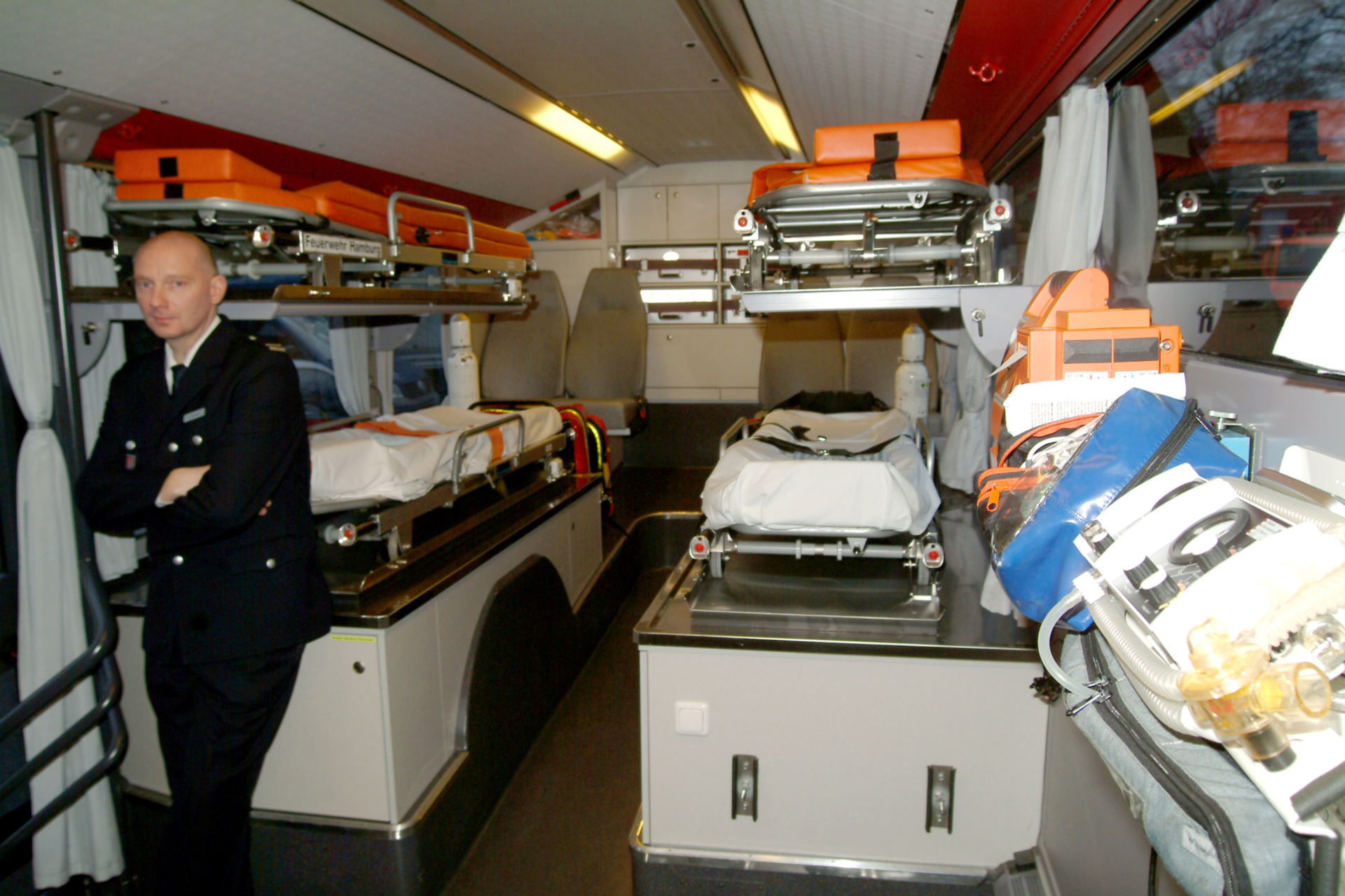 Bus Vigili del fuoco dall'interno