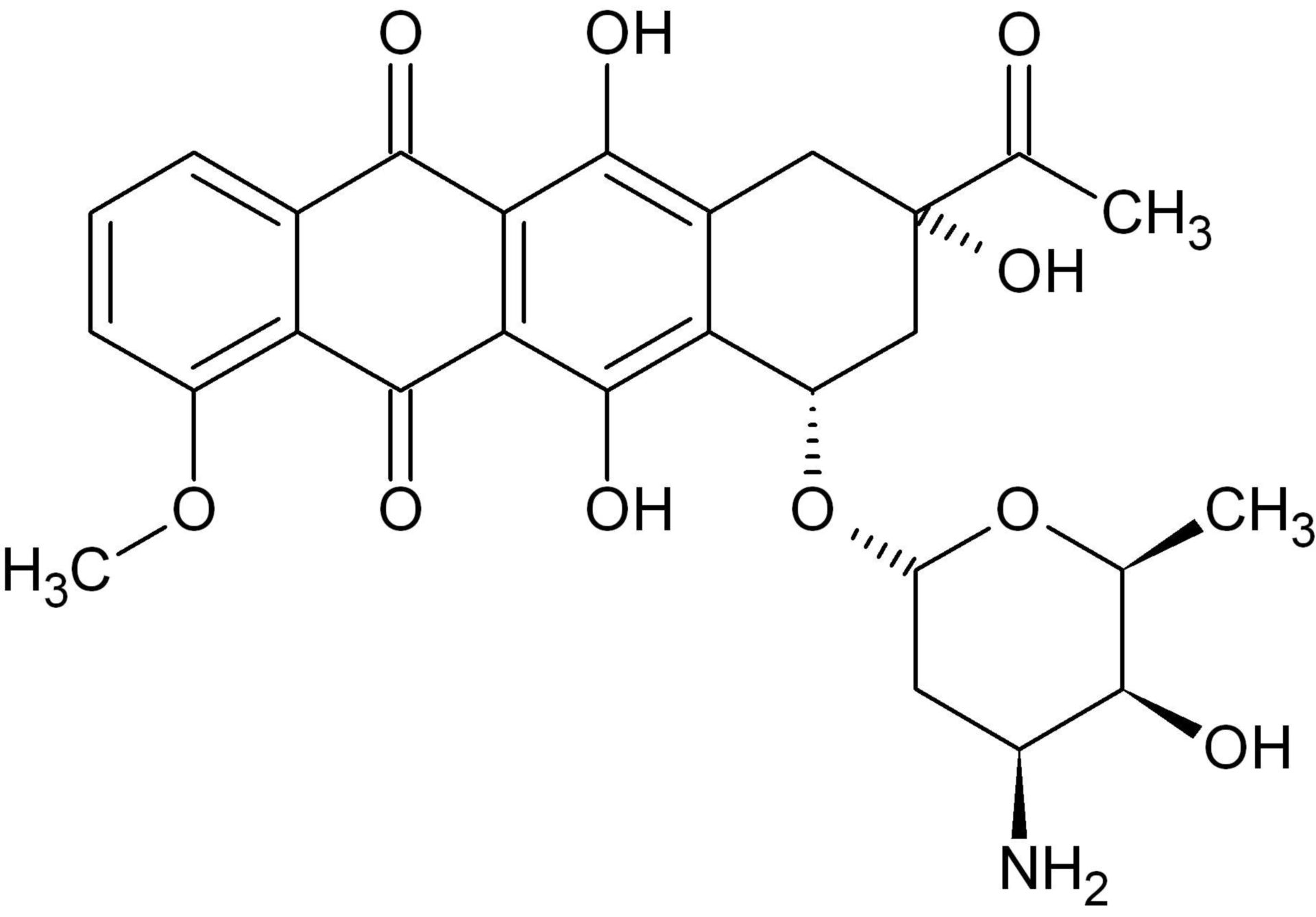 Daunorubicin (Strukturformel)