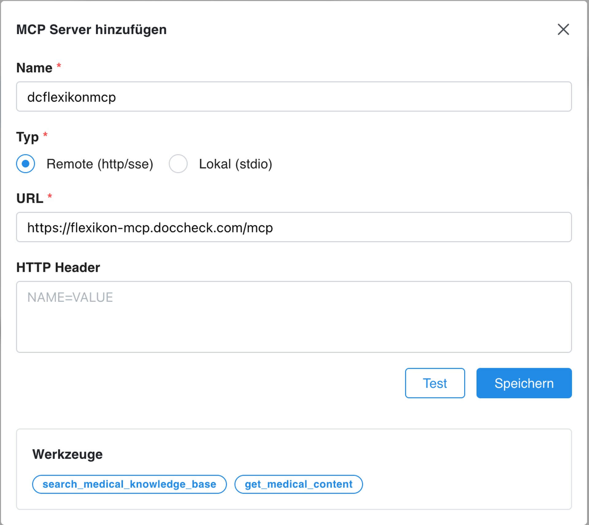 Ausfüllen für Flexikon MCP-Server