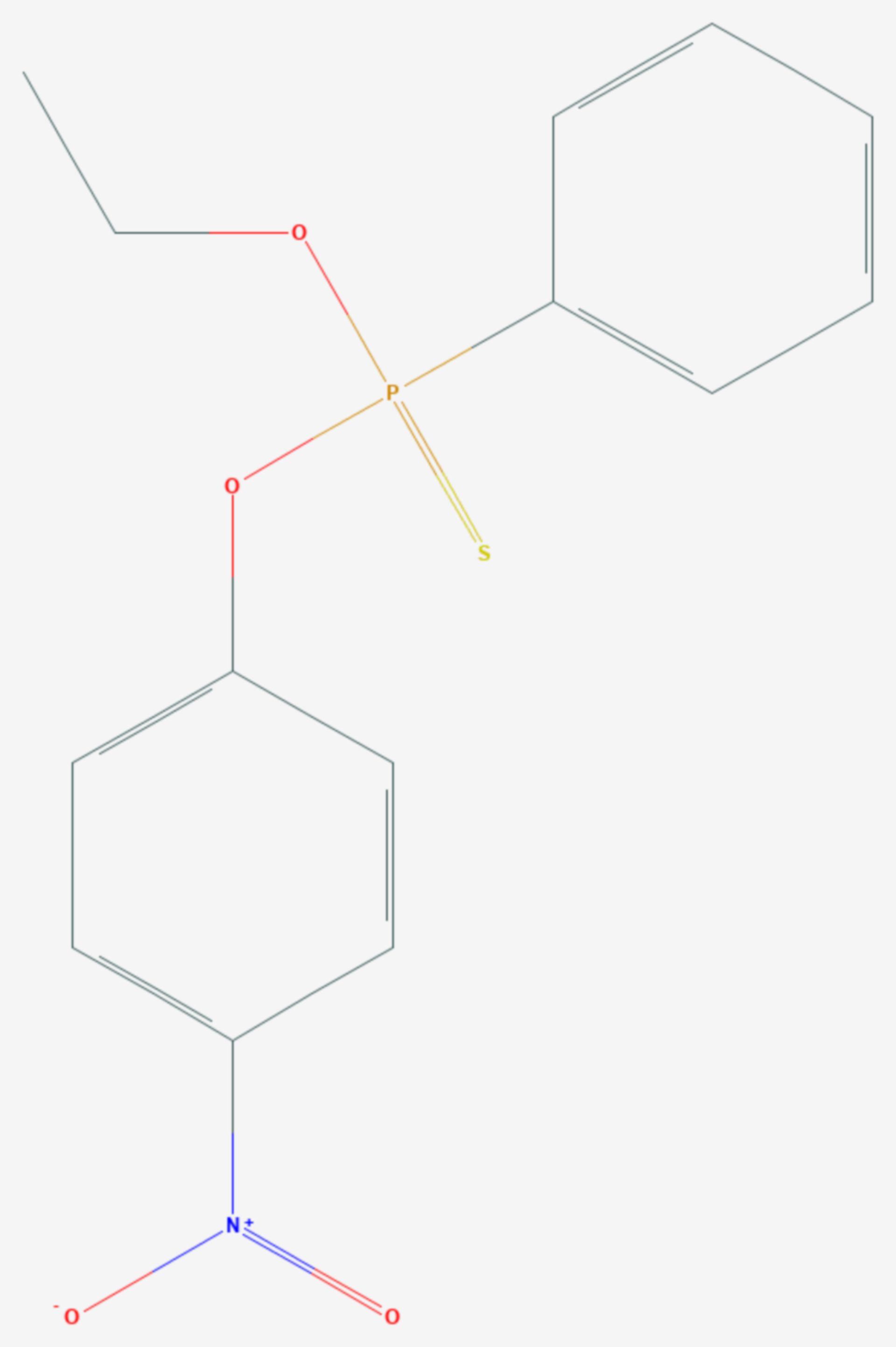 O-Ethyl-O-(4-nitrophenyl)phenylthiophosphonat (Strukturformel)