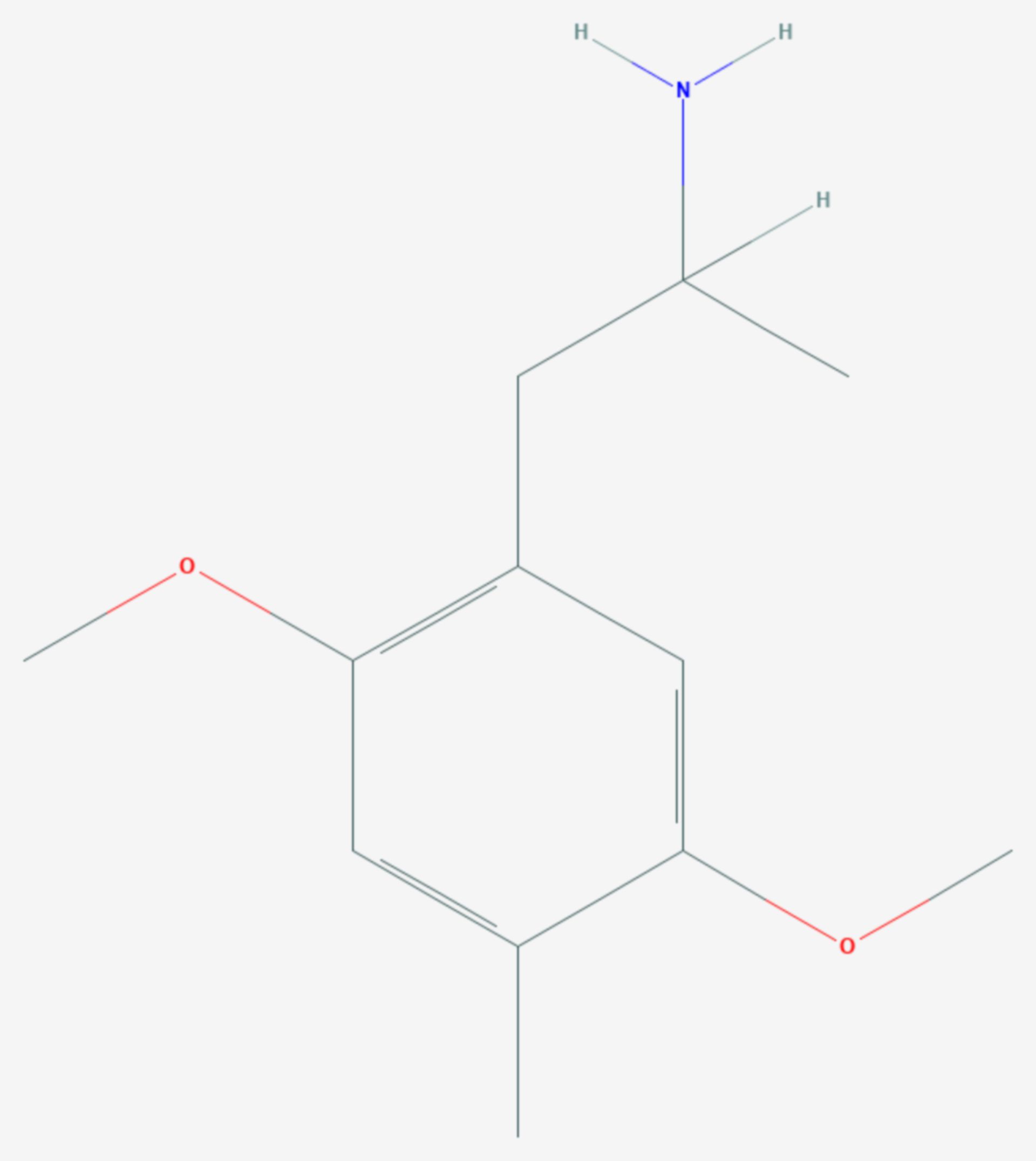 2,5-Dimethoxy-4-methylamphetamin (Strukturformel)