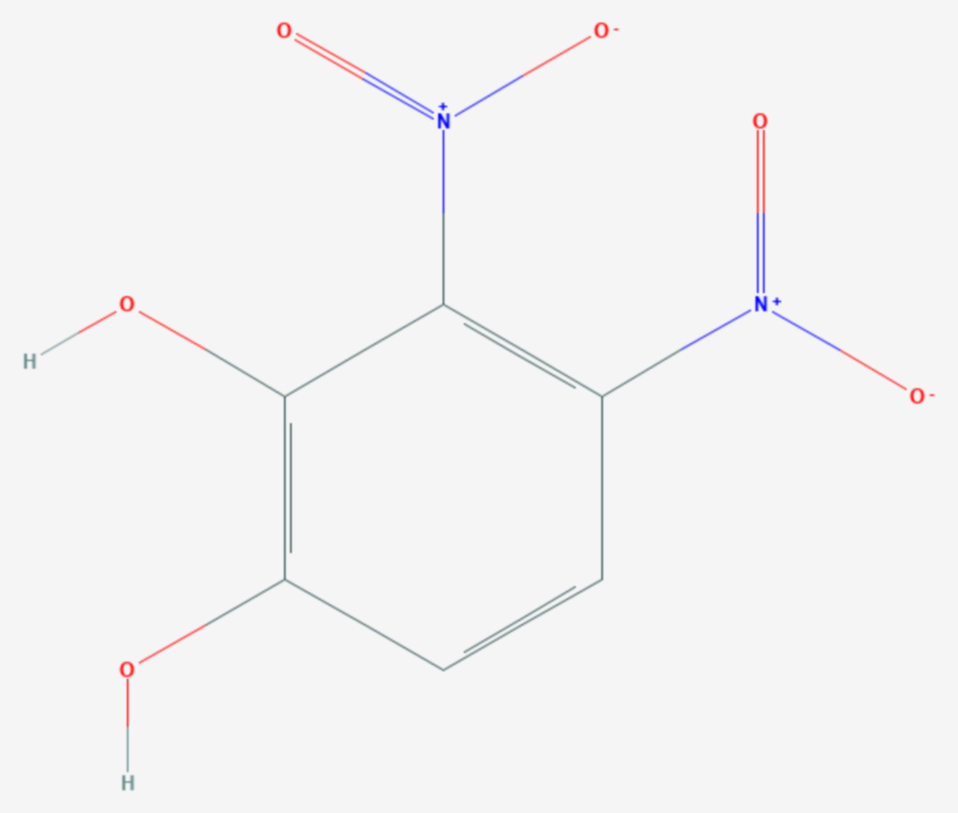 3,4-Dinitrobrenzcatechin (Strukturformel)