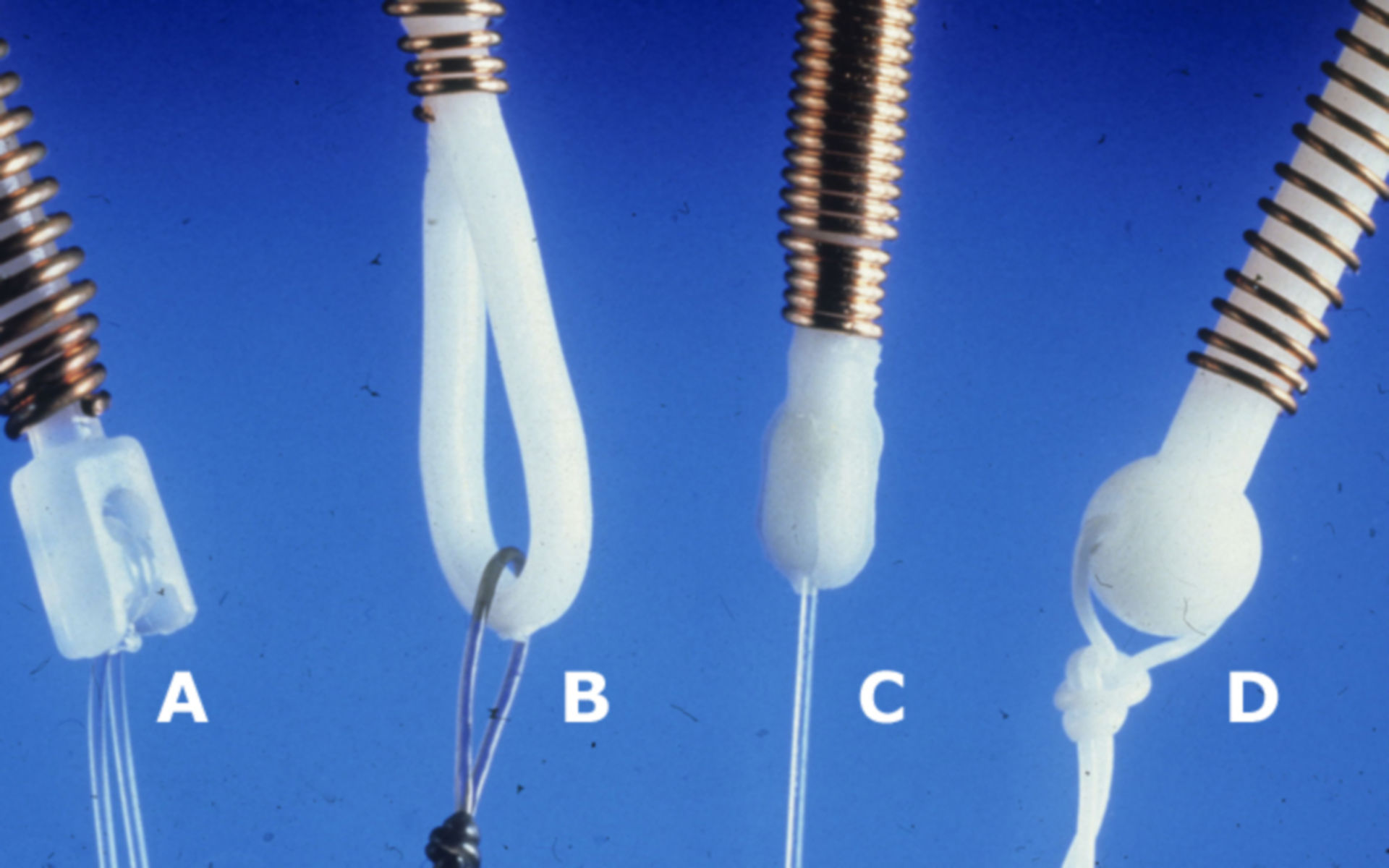 The “shaft to thread” connections of different IUD models.