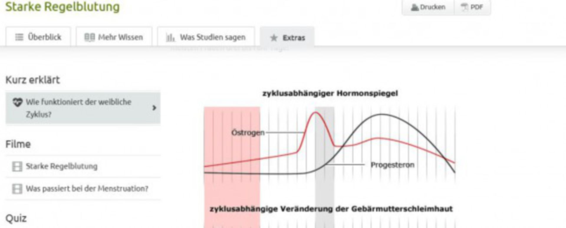 Starke Regelblutung - DocCheck