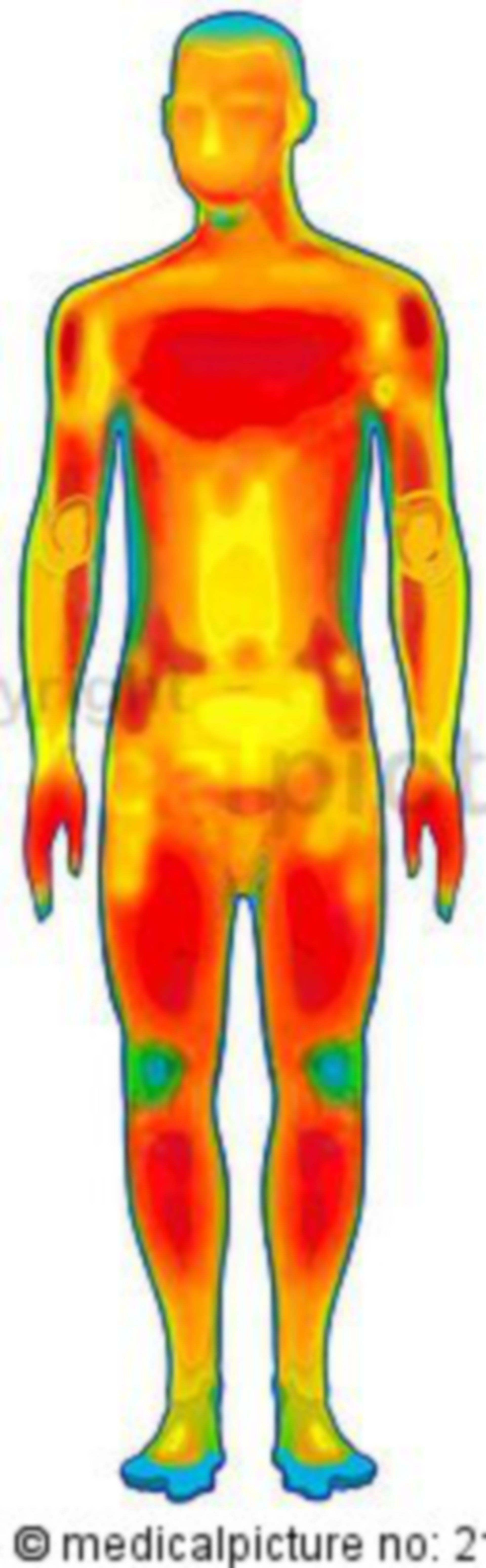  Nackter Mann mit Temperaturzonen, naked man with different temperature 
