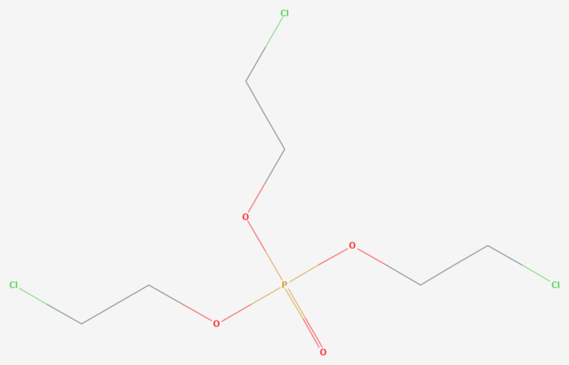 Tris(2-chlorethyl)phosphat (Strukturformel)