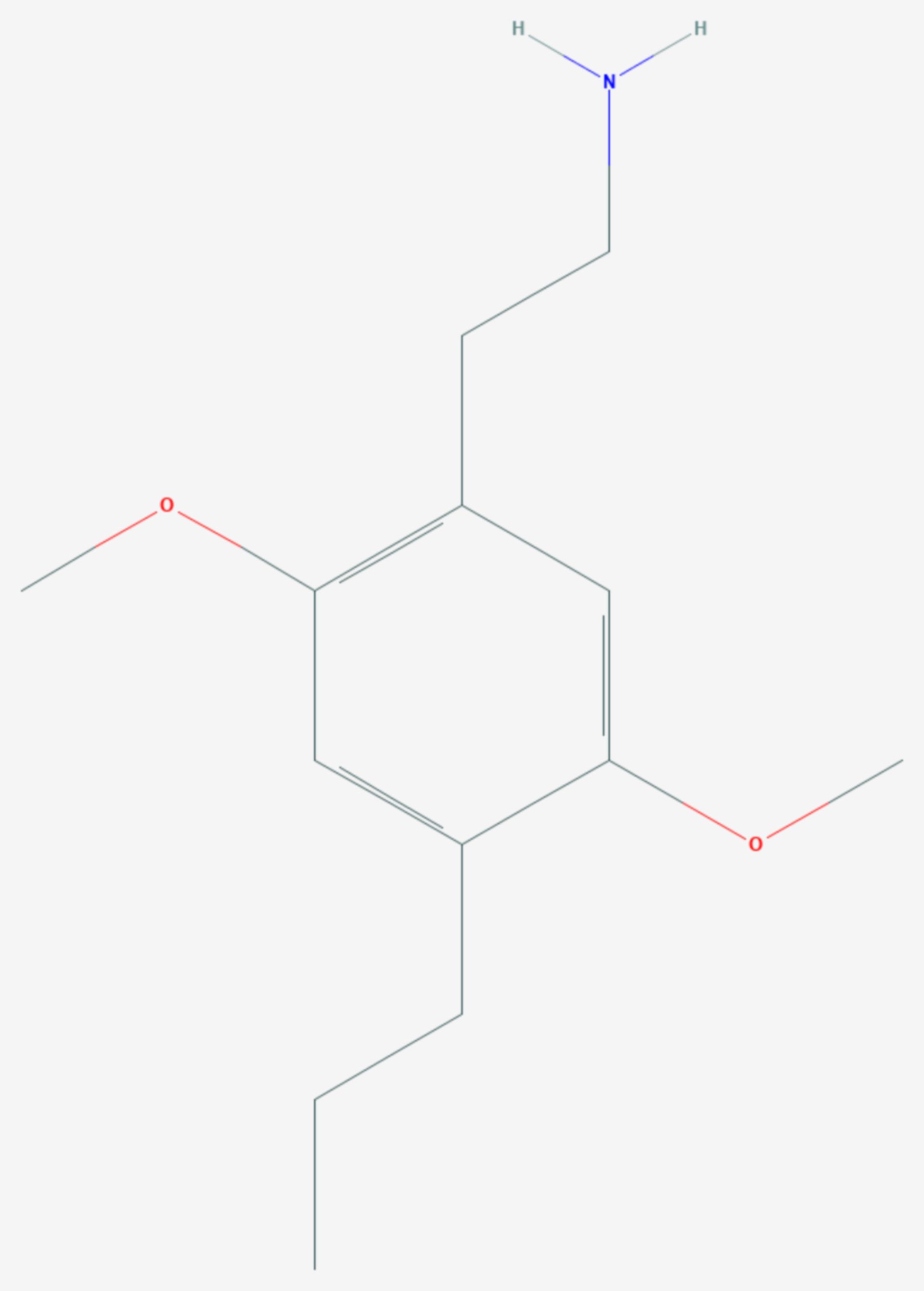 2,5-Dimethoxy-4-propylphenethylamin (Strukturformel)