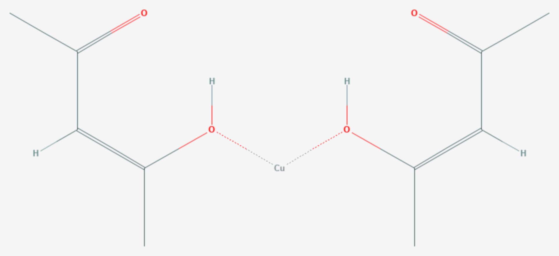 Kupfer(II)-acetylacetonat (Strukturformel)
