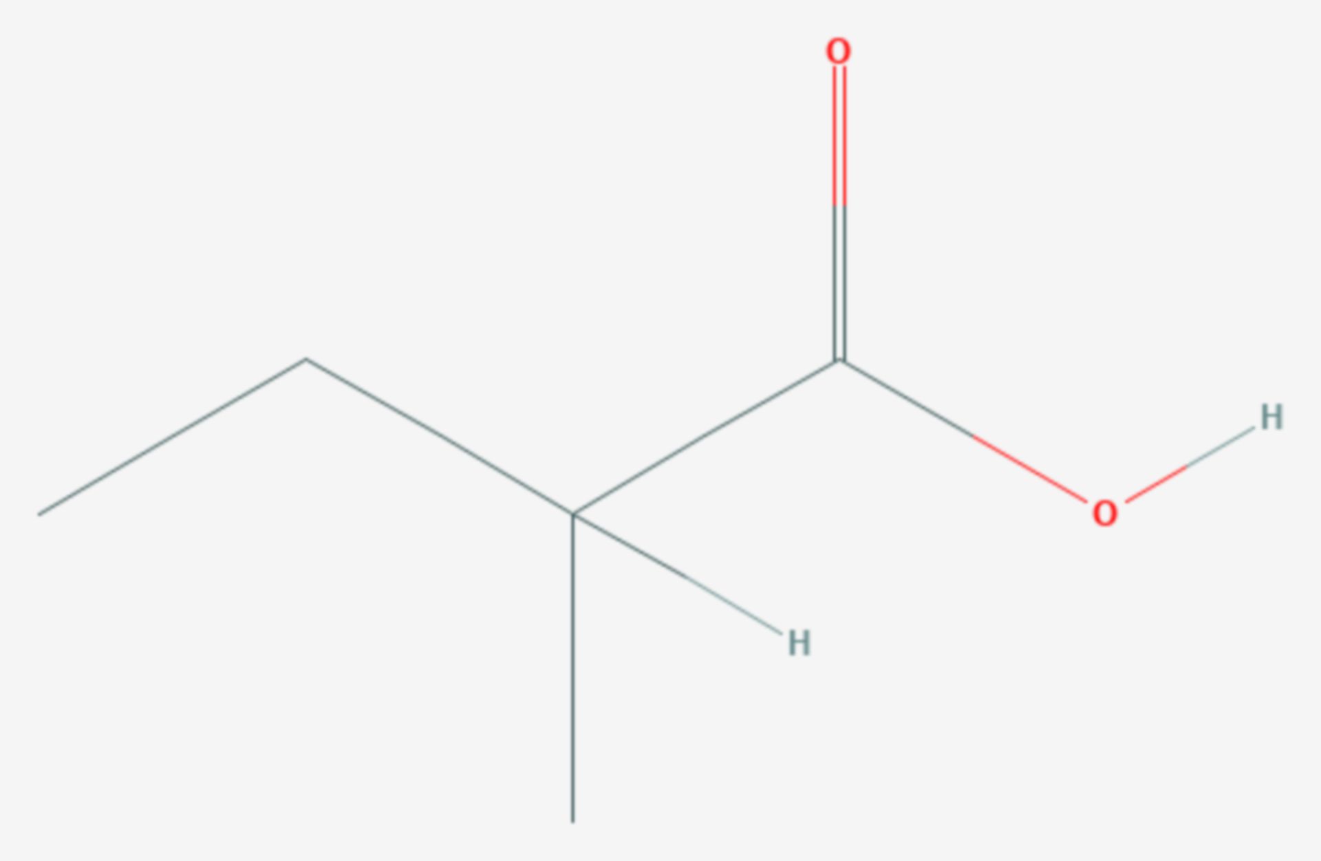 2-Methylbuttersäure (Strukturformel)