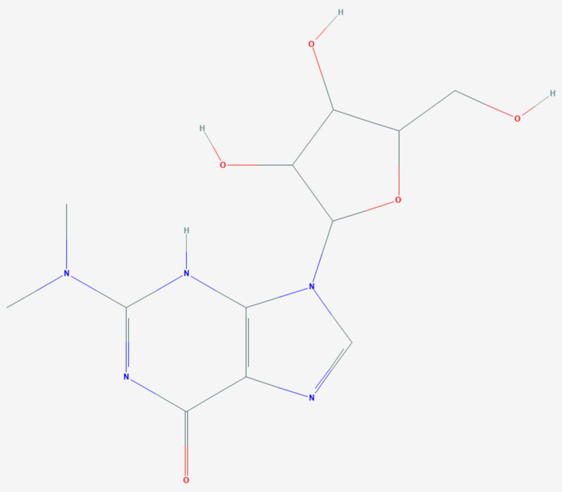 N2,N2-Dimethylguanosin (Strukturformel)