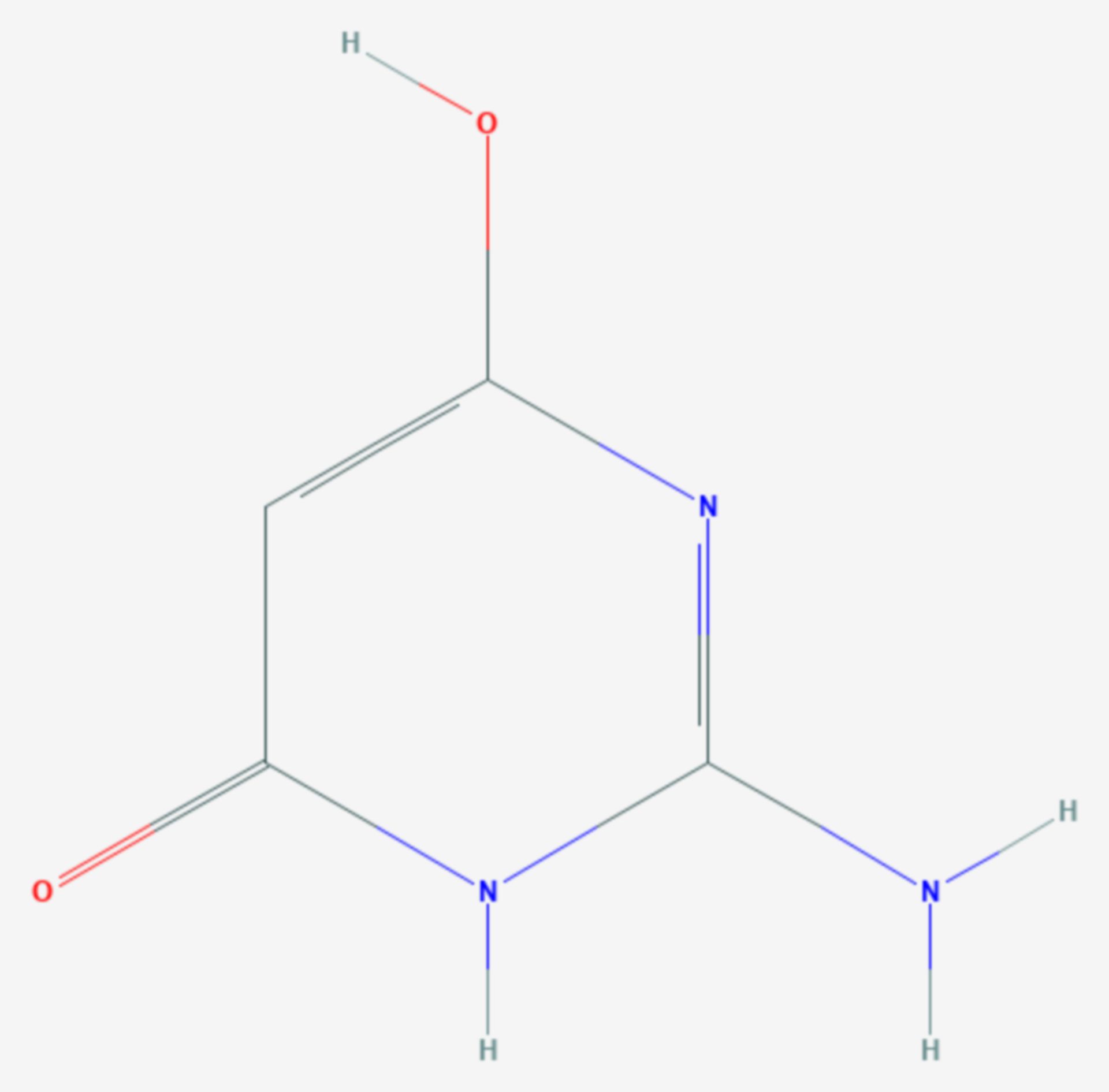 2-Amino-4,6-dihydroxypyrimidin (Strukturformel)