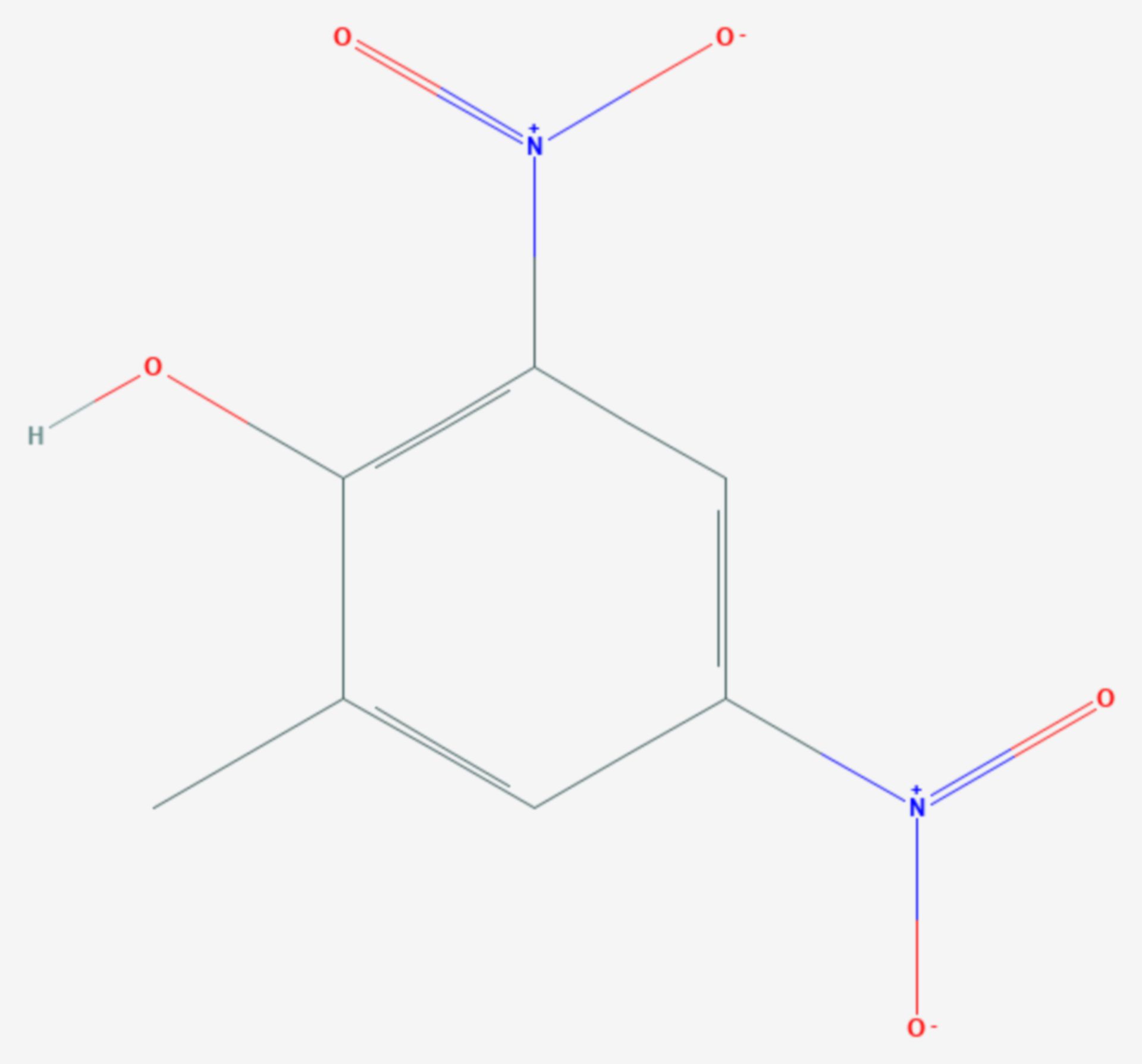 2-Methyl-4,6-dinitrophenol (Strukturformel)