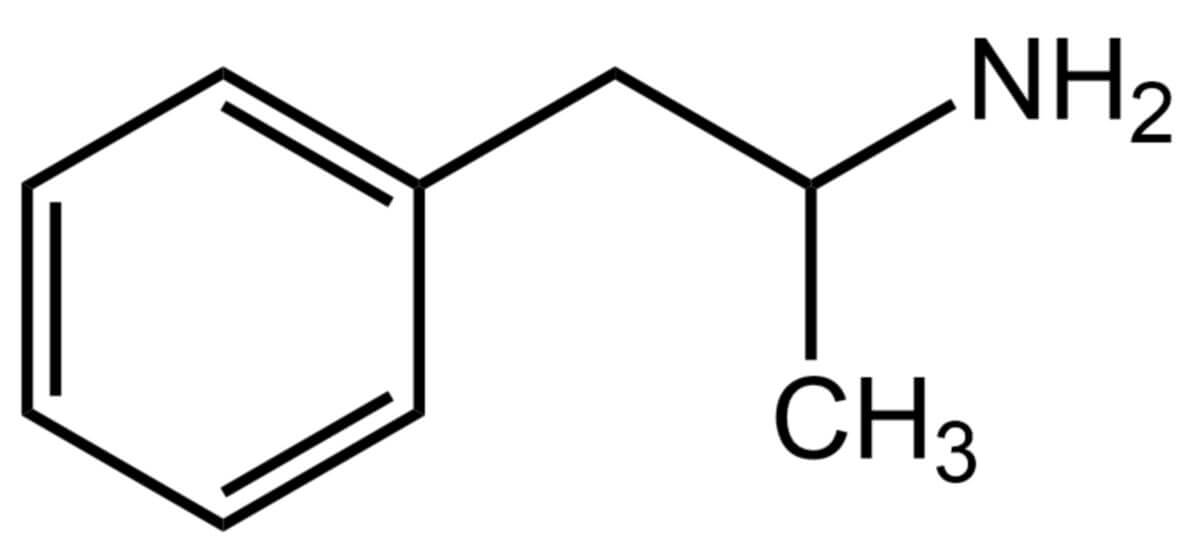 Strukturformel des Amphetamins