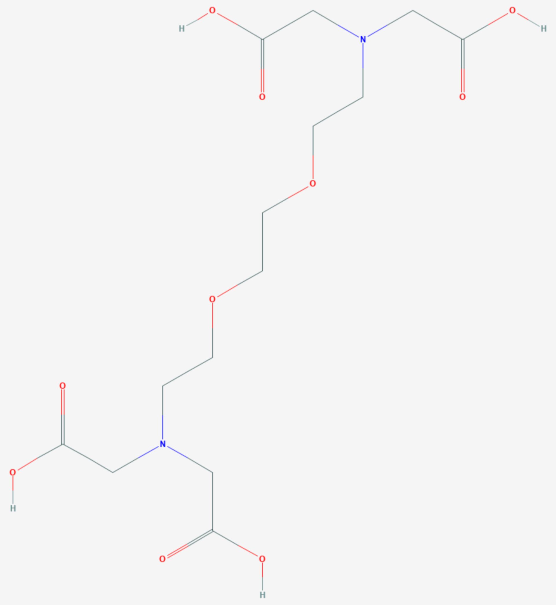 Ethylenglycol-bis(aminoethylether)-N,N,N′,N′-tetraessigsäure (Strukturformel)