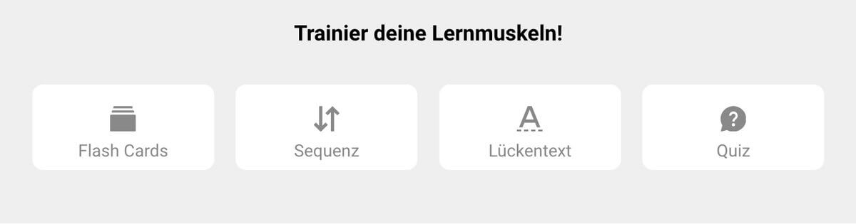 Trainier deine Lernmuskeln: Dashboard (Desktop)