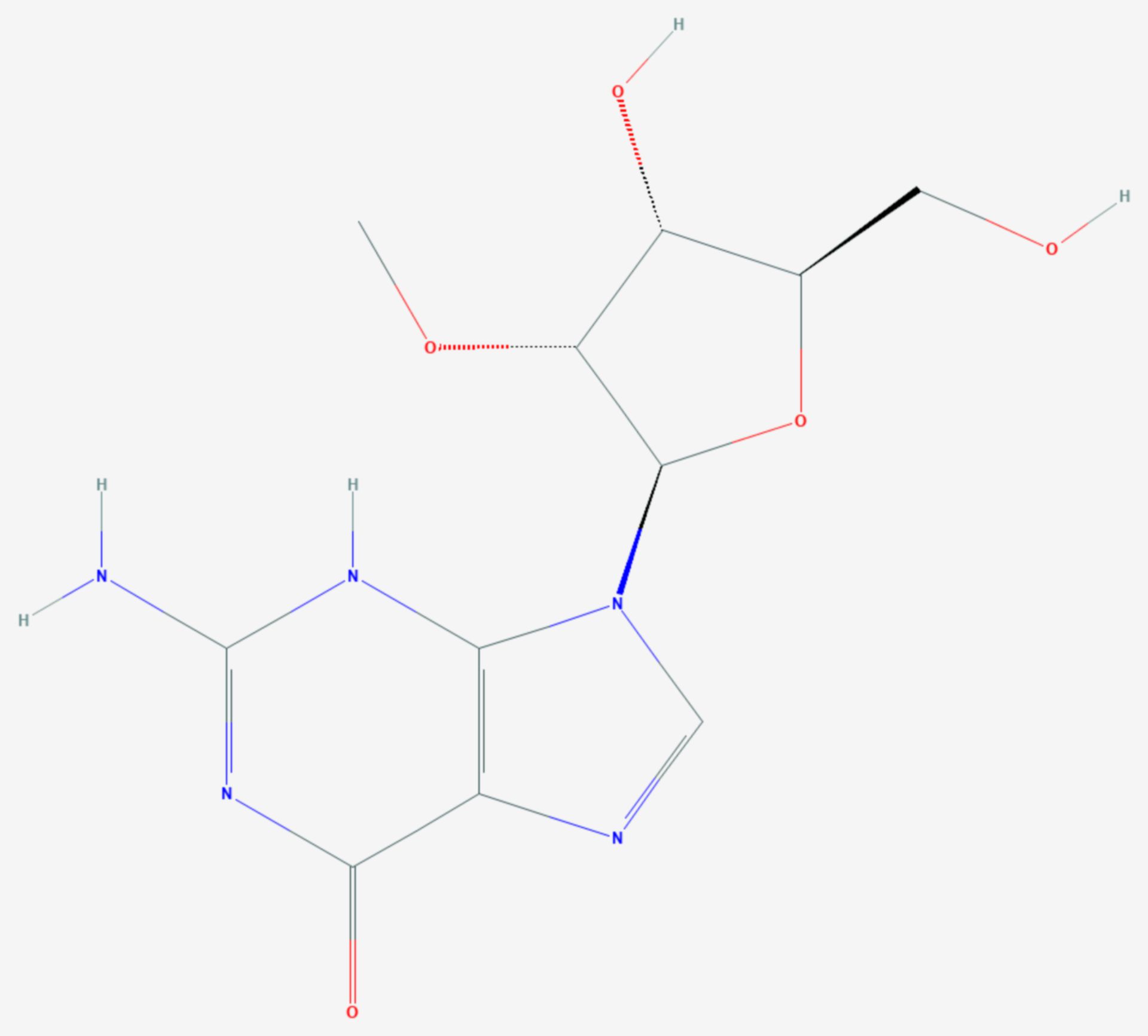 2′-O-Methylguanosin (Strukturformel)
