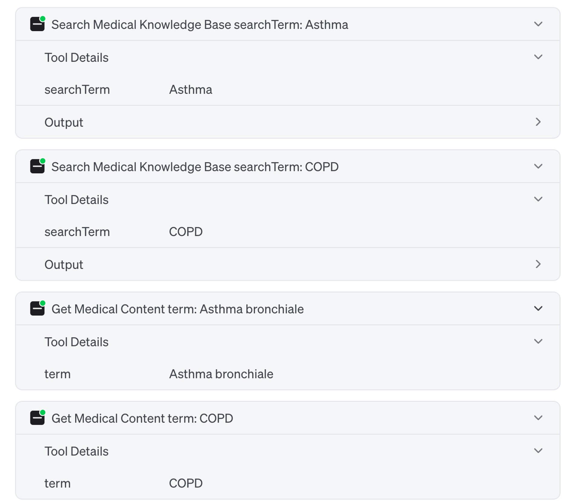 Anzeige der MCP-Server Funktionen im Chat
