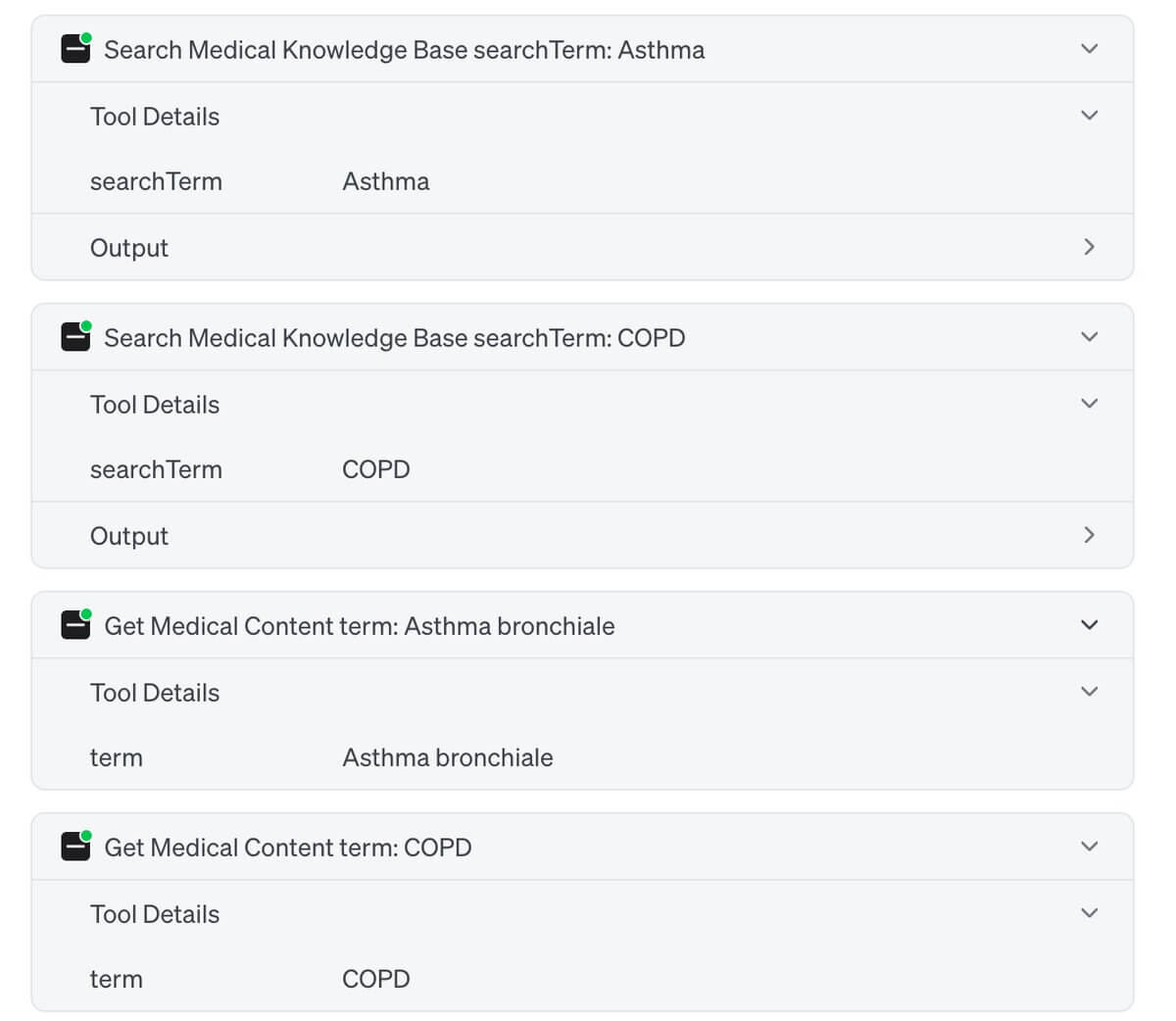 Anzeige der MCP-Server Funktionen im Chat