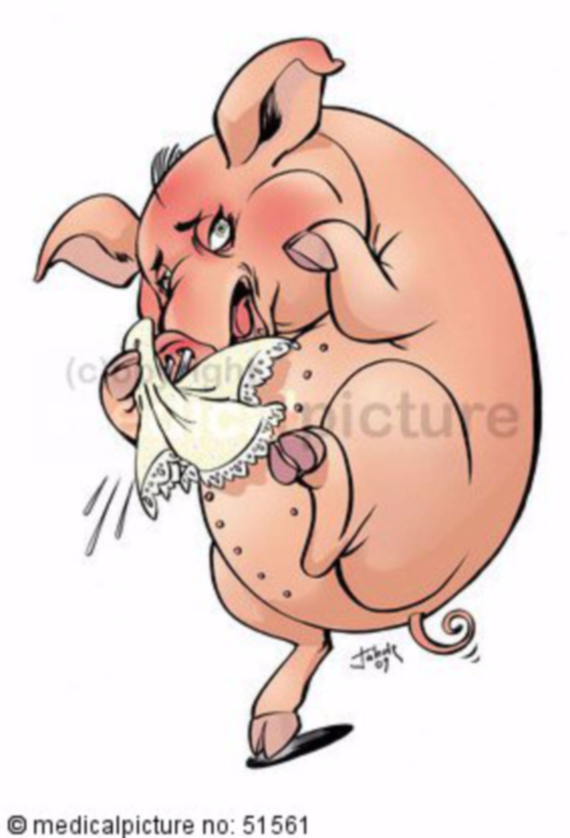Schwein mit Grippe