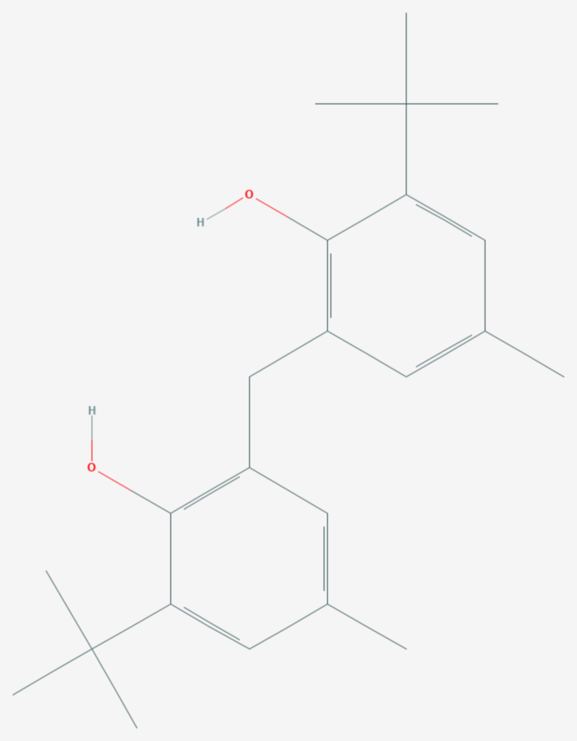 2,2′-Methylenbis(4-methyl-6-tert-butylphenol) (Strukturformel)