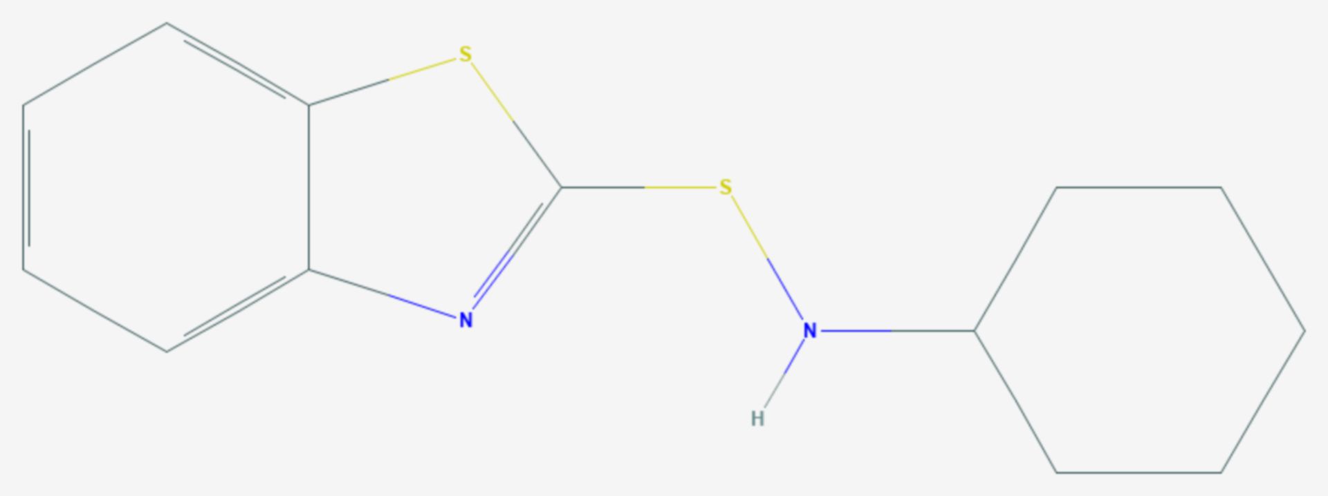 N-Cyclohexylbenzothiazol-2-sulfenamid (Strukturformel)