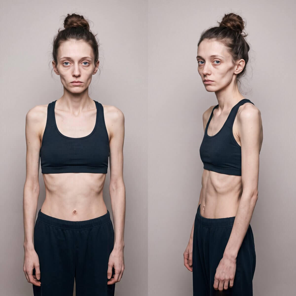 Frau mit Anorexia nervosa