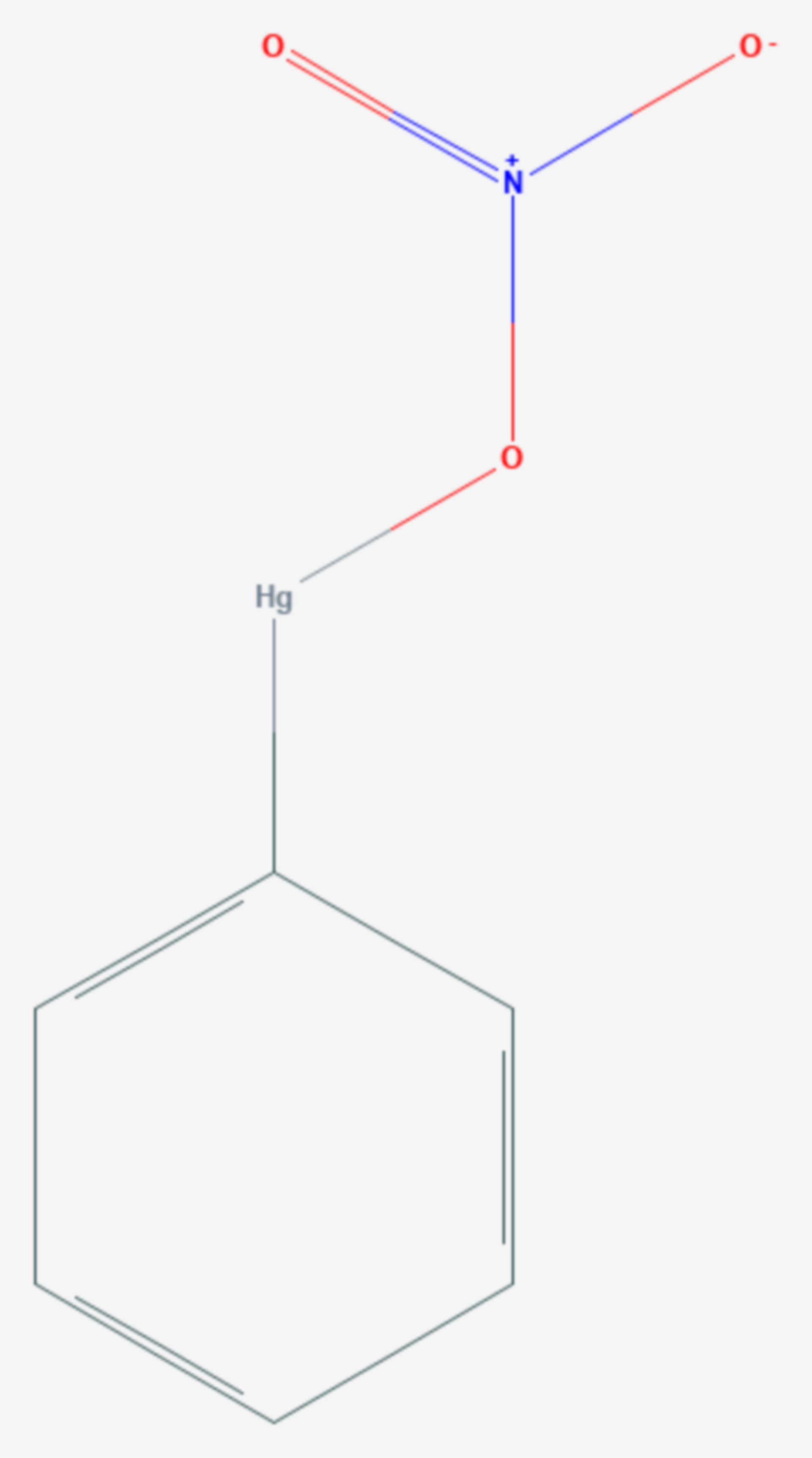 Phenylquecksilber(II)-nitrat (Strukturformel)