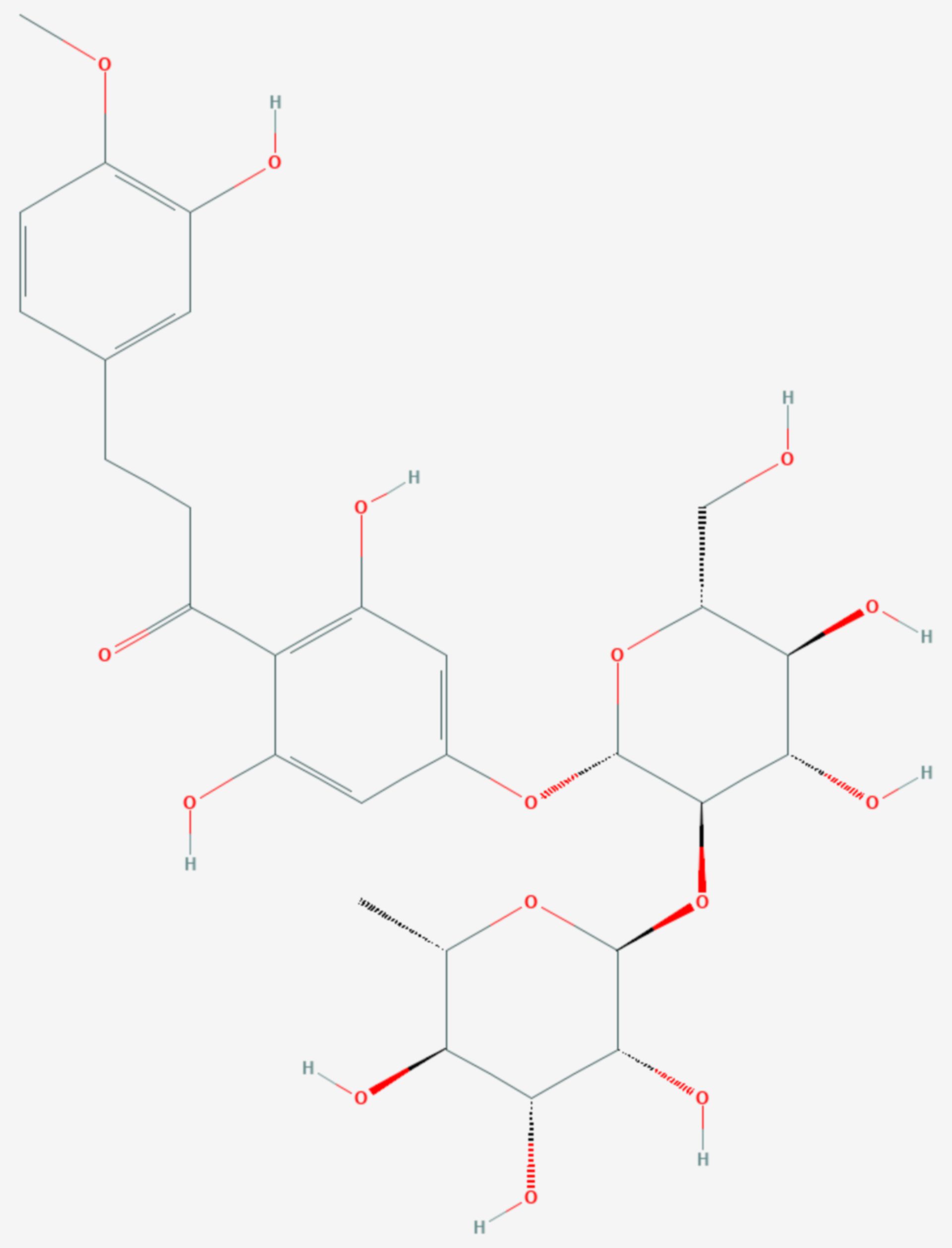 Neohesperidin-Dihydrochalkon (Strukturformel)