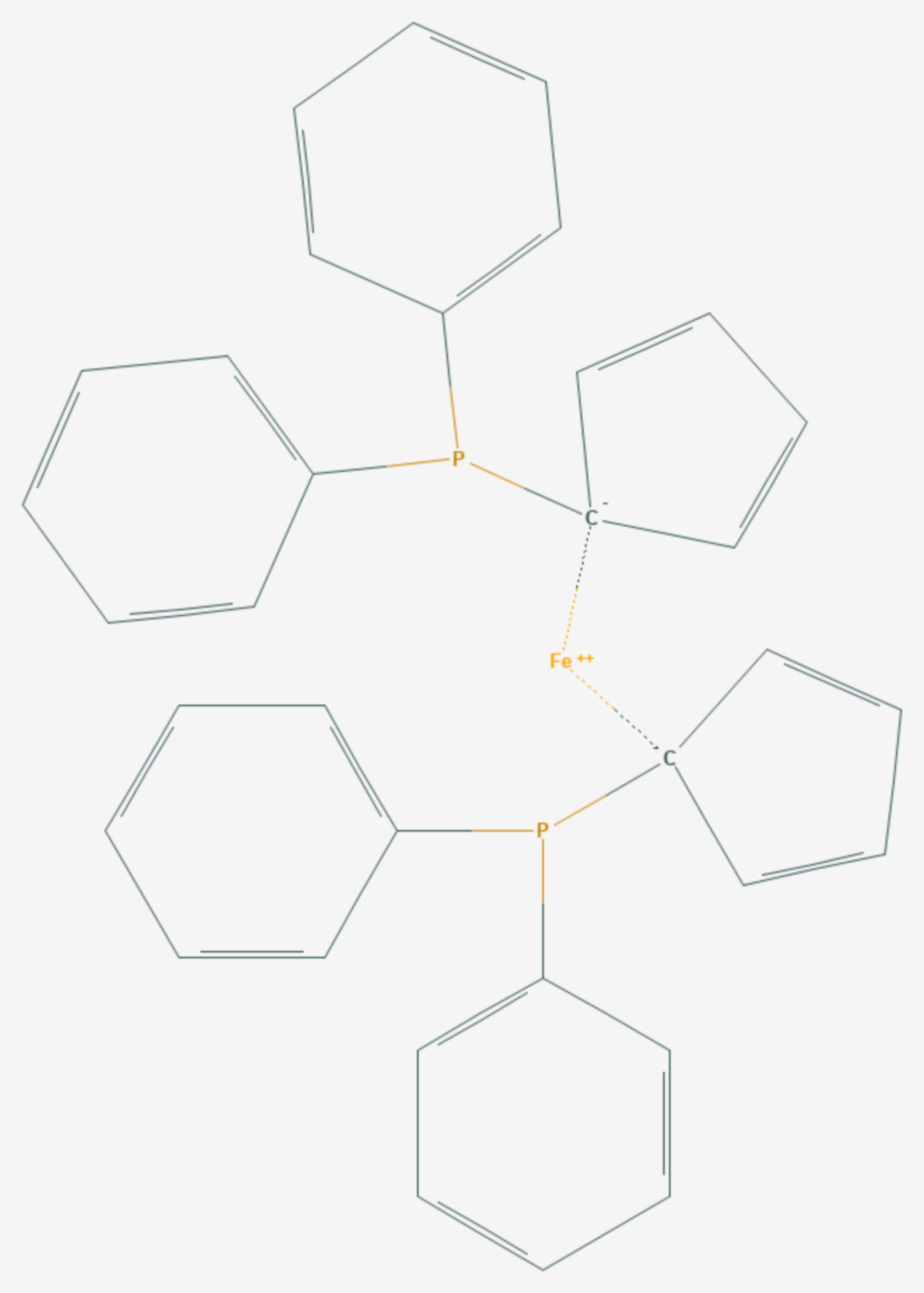 1,1′-Bis(diphenylphosphino)ferrocen (Strukturformel)