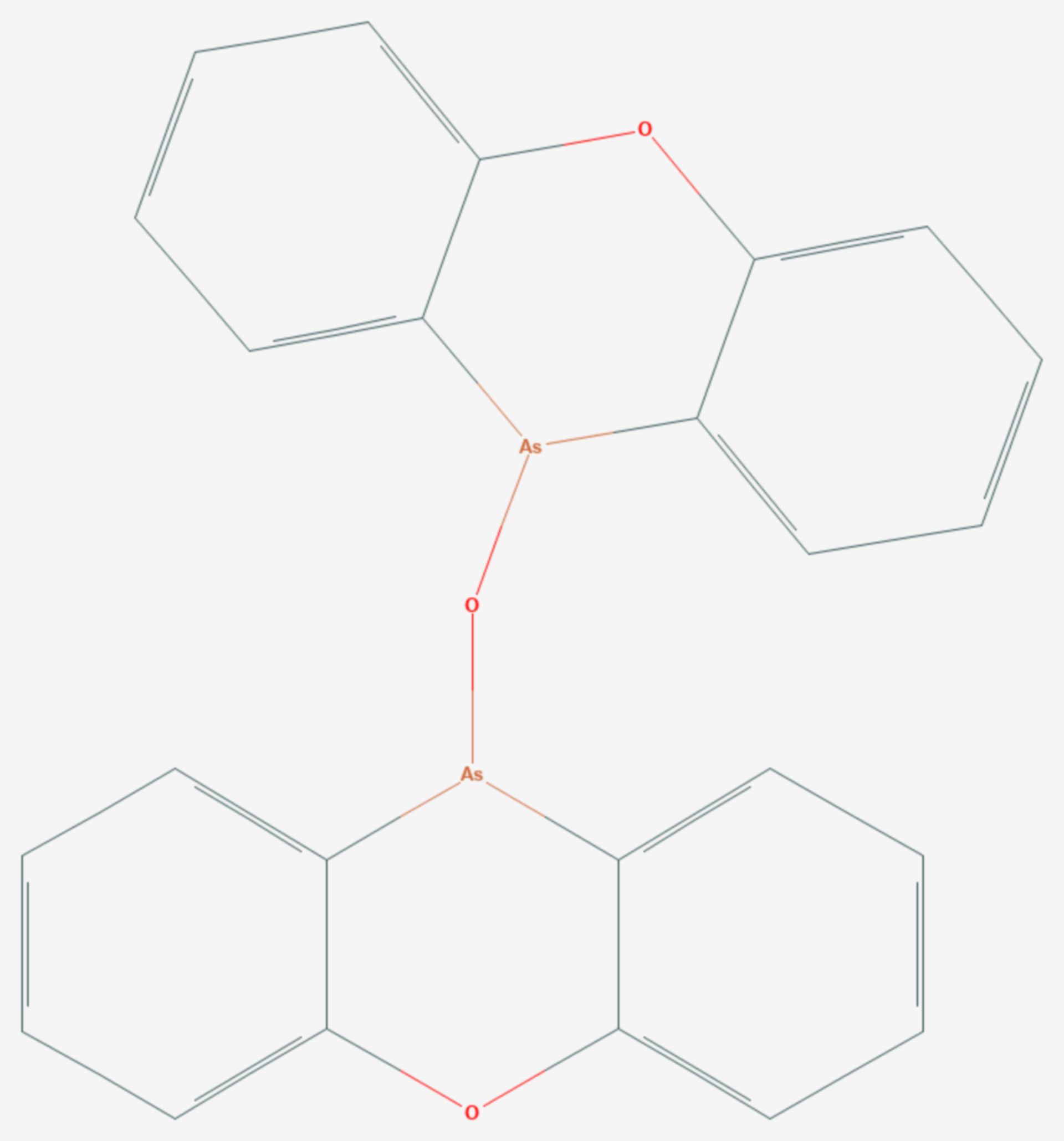 10,10′-Oxybisphenoxoarsin (Strukturformel)