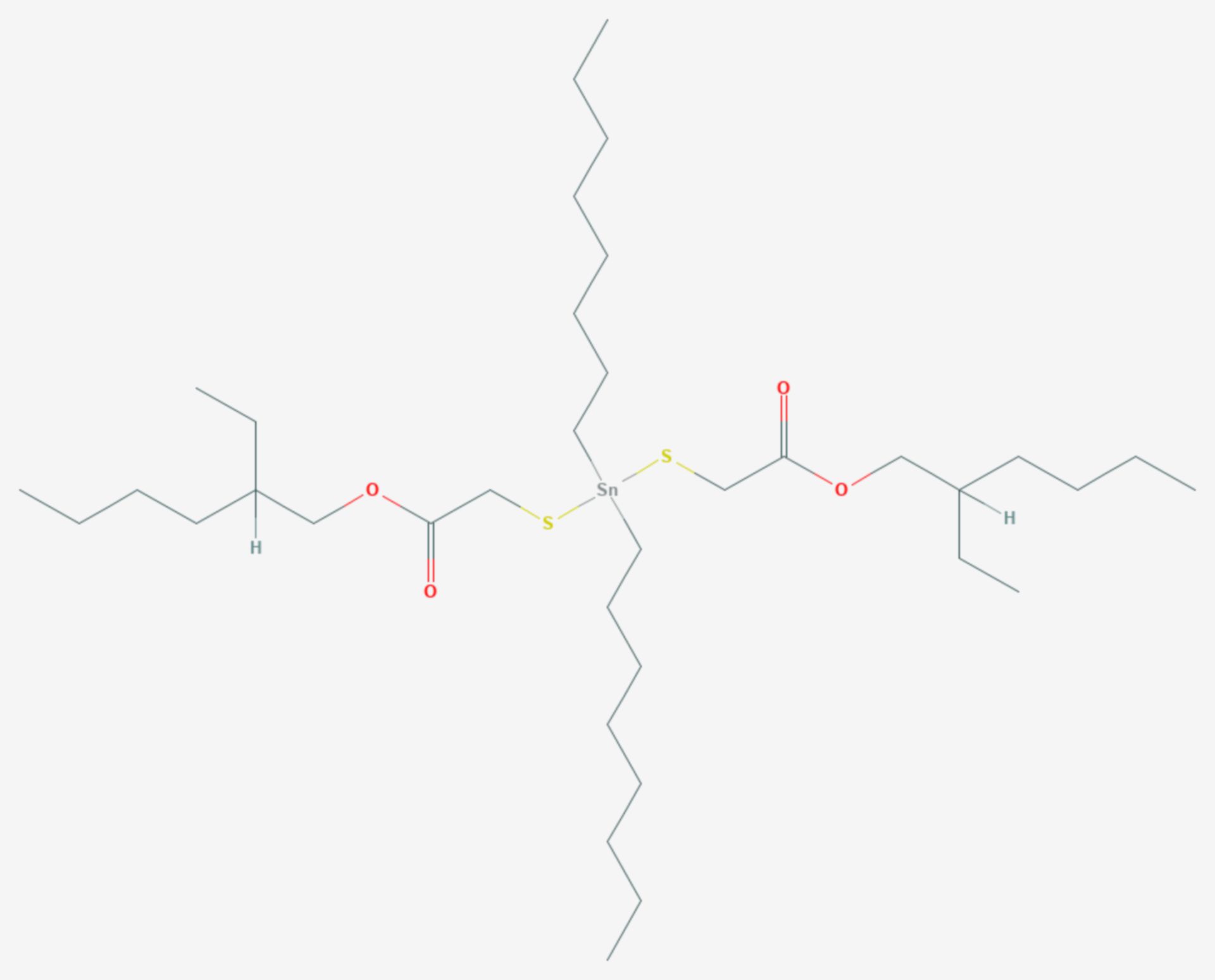 Dioctylzinnbis(2-ethylhexylthioglycolat) (Strukturformel)
