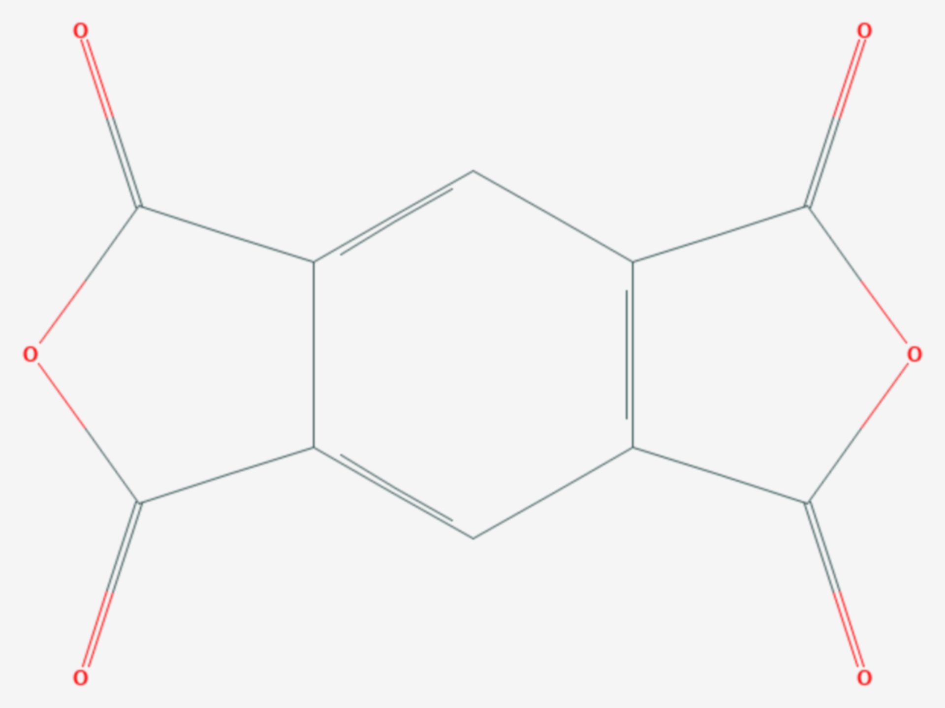 Pyromellitsäuredianhydrid (Strukturformel)