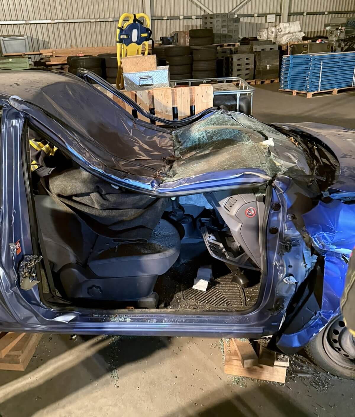 Zerstörte Fahrgastzelle