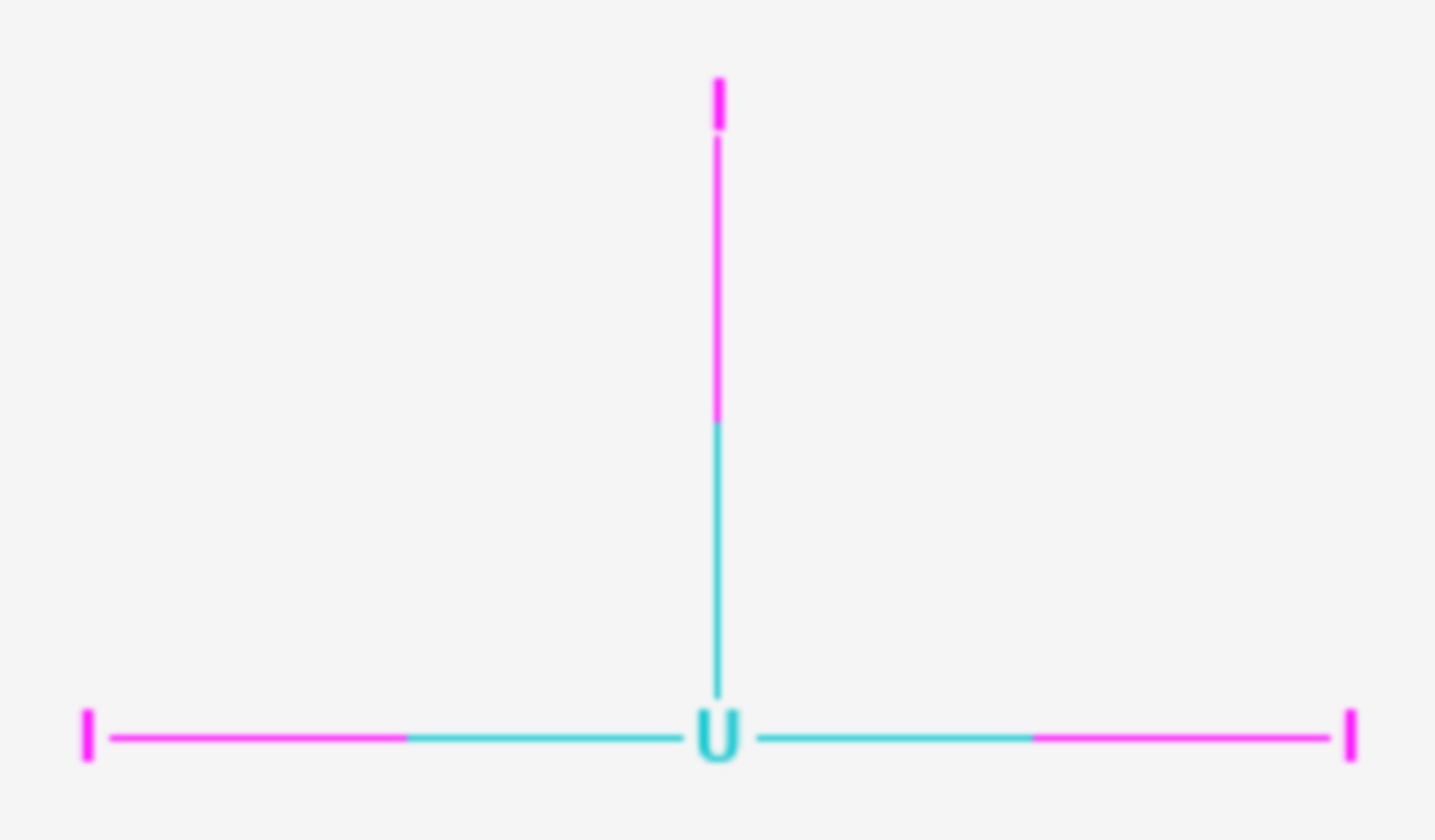Uran(III)-iodid (Strukturformel)