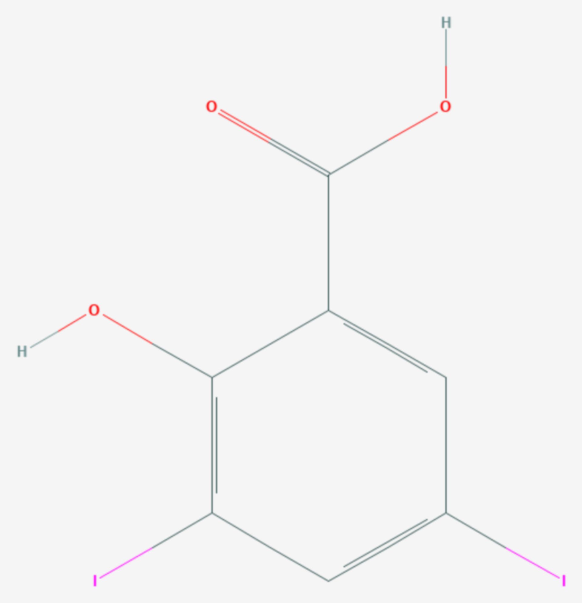 3,5-Diiodsalicylsäure (Strukturformel)