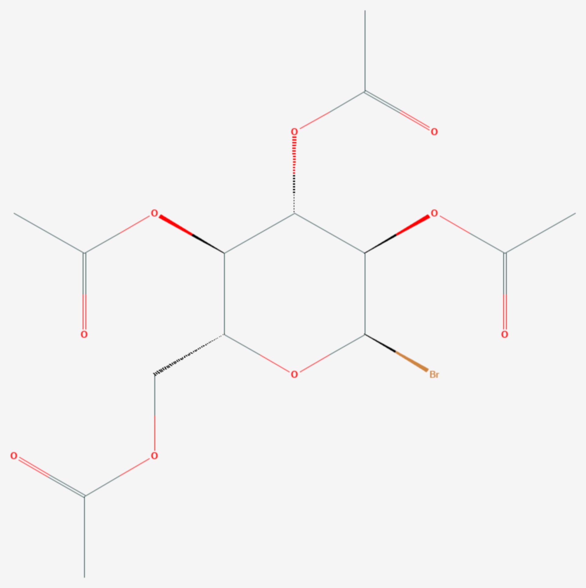 2,3,4,6-Tetra-O-acetyl-α-D-glucopyranosylbromid (Strukturformel)
