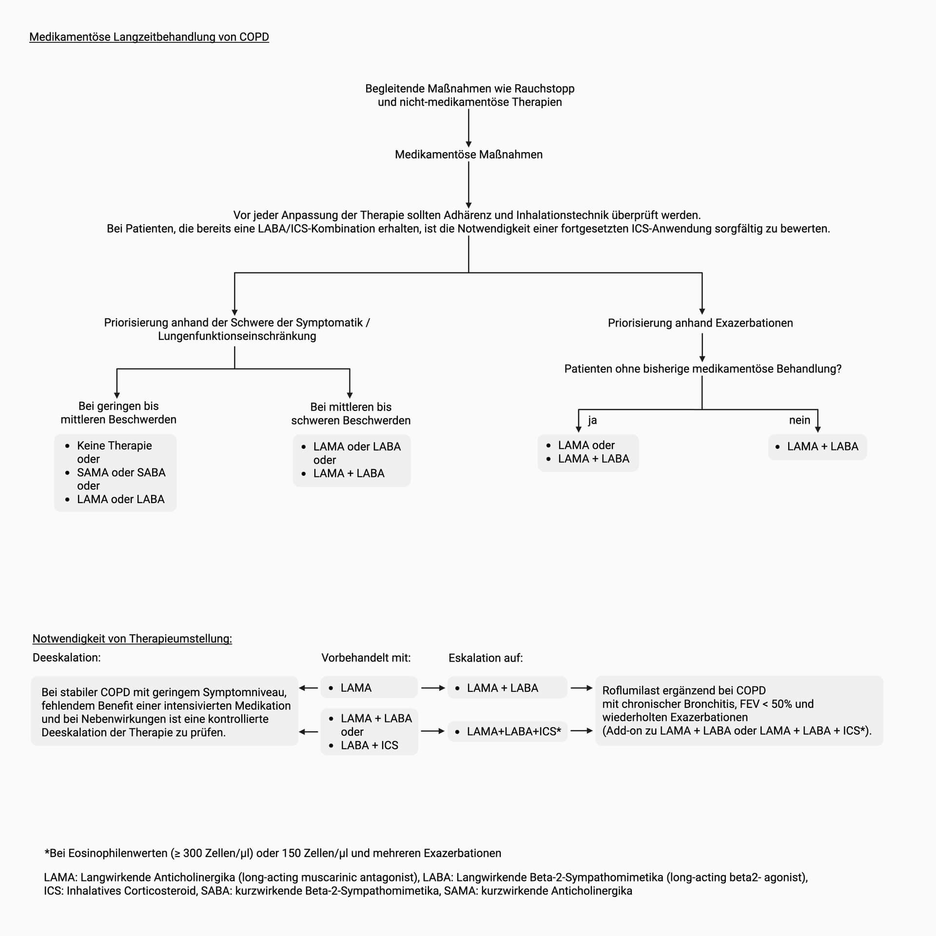 Medikamentöse Langzeitbehandlung von COPD