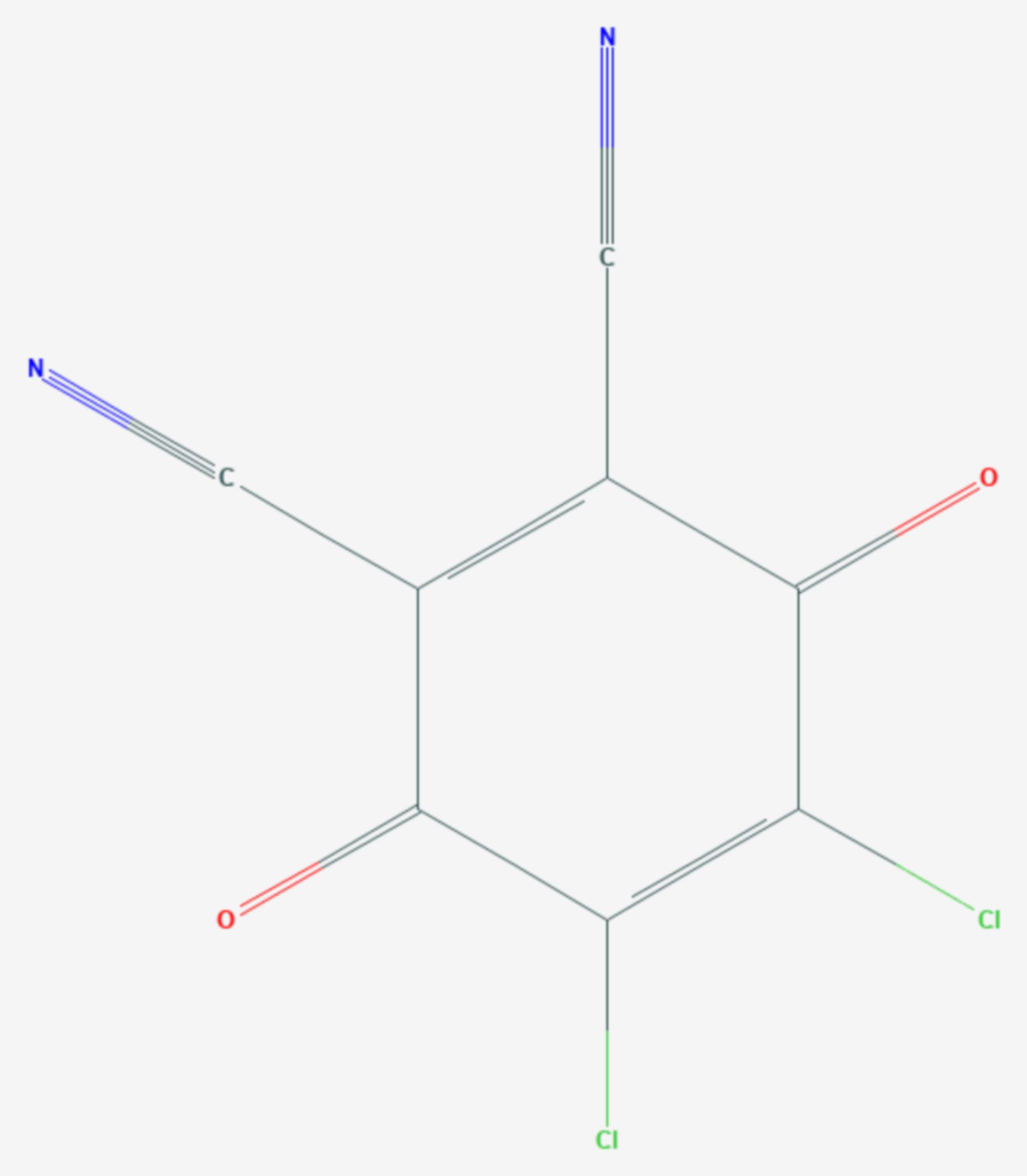 2,3-Dichlor-5,6-dicyano-1,4-benzochinon (Strukturformel)