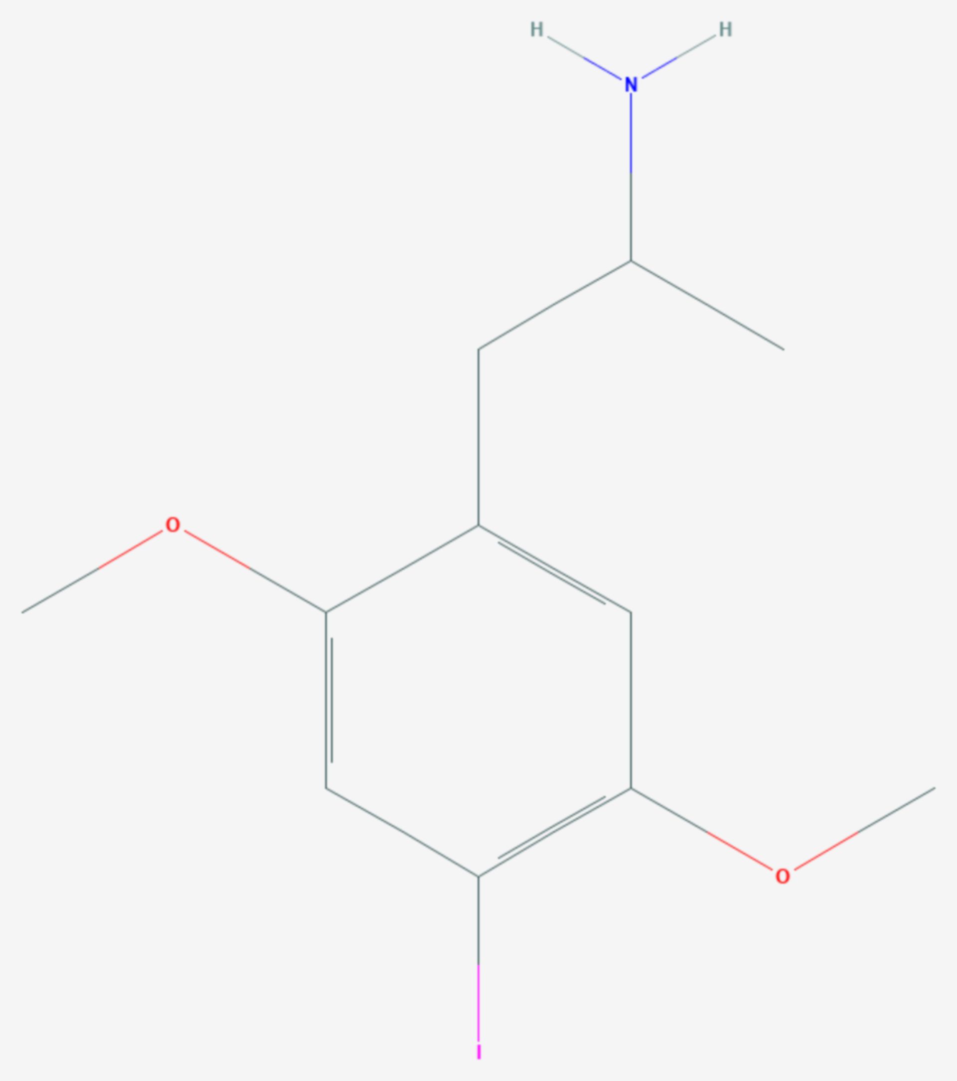 2,5-Dimethoxy-4-iodamphetamin (Strukturformel)