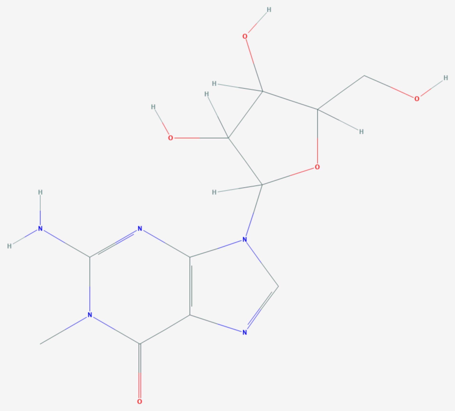 1-Methylguanosin (Strukturformel)