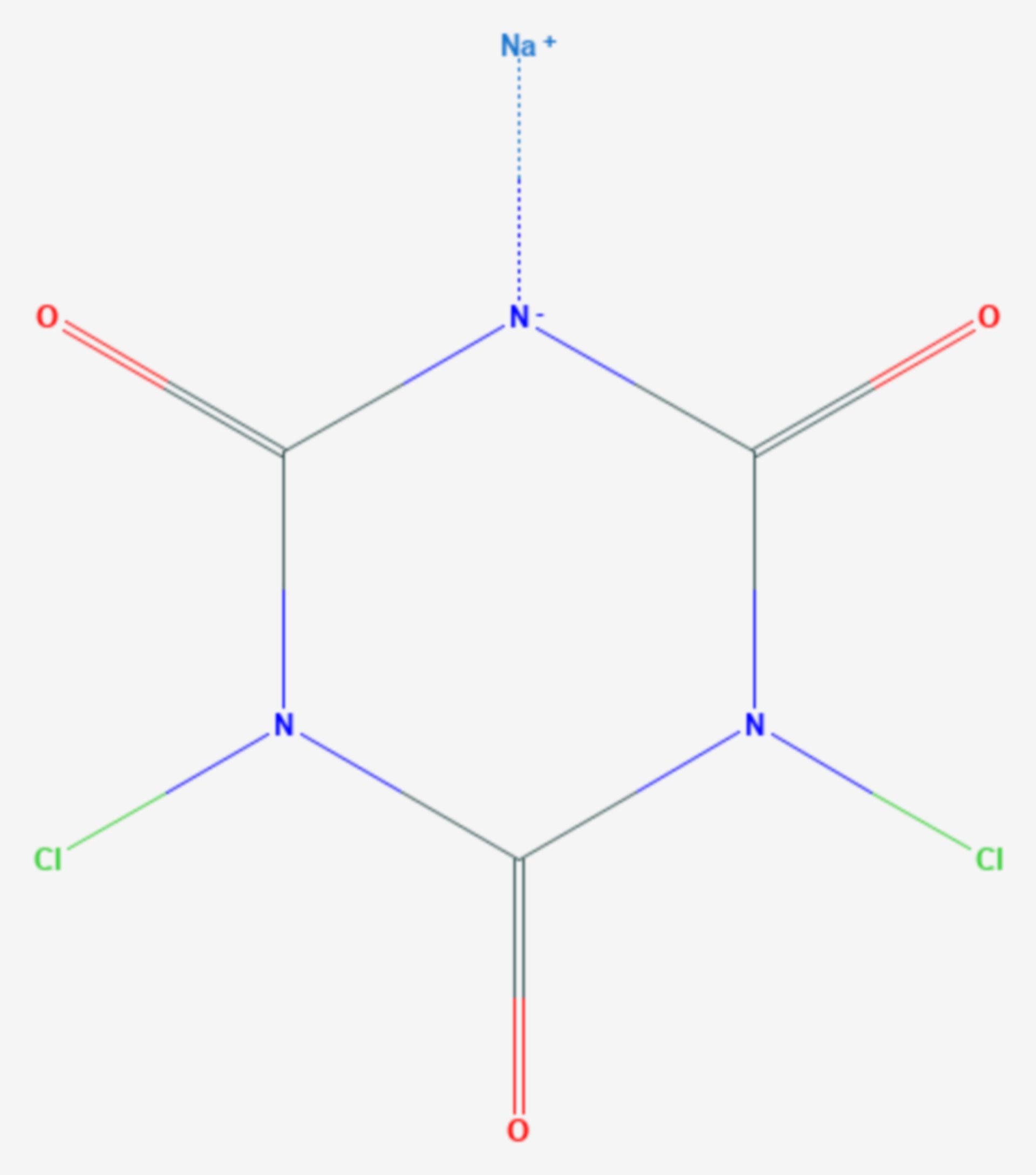 Natriumdichlorisocyanurat (Strukturformel)