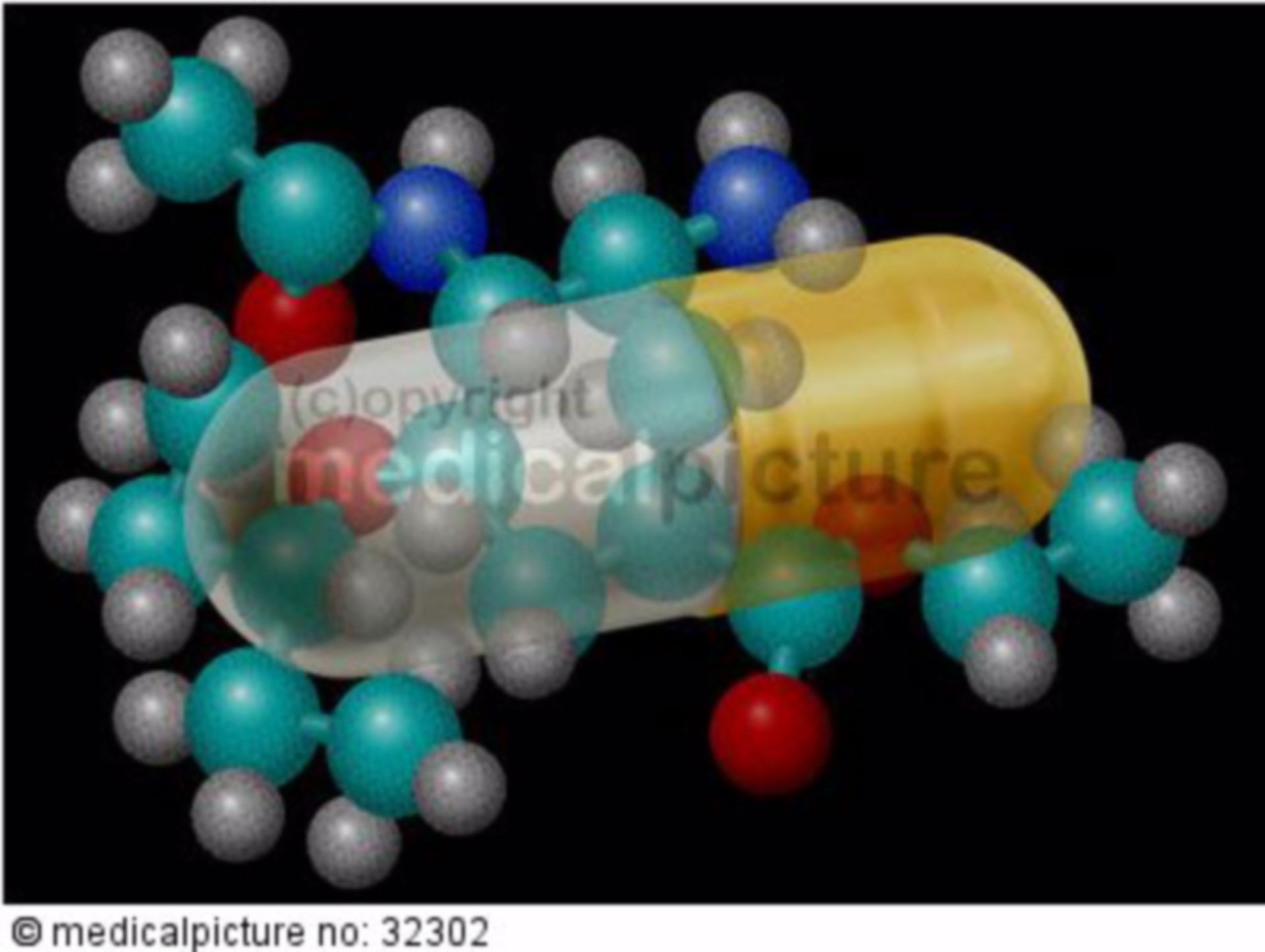  Tamiflu-Molekül und Kapsel 
