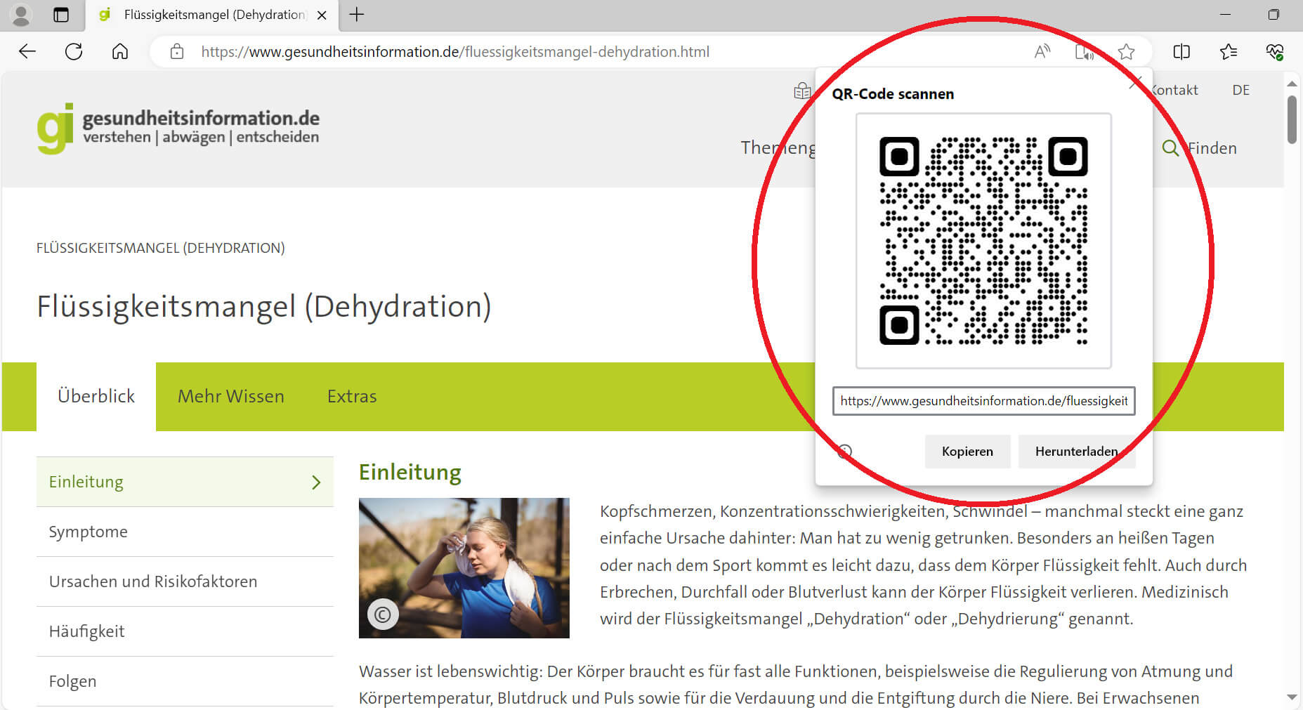 Gesundheitsinformation.de Einfach Per QR-Code Teilen - DocCheck