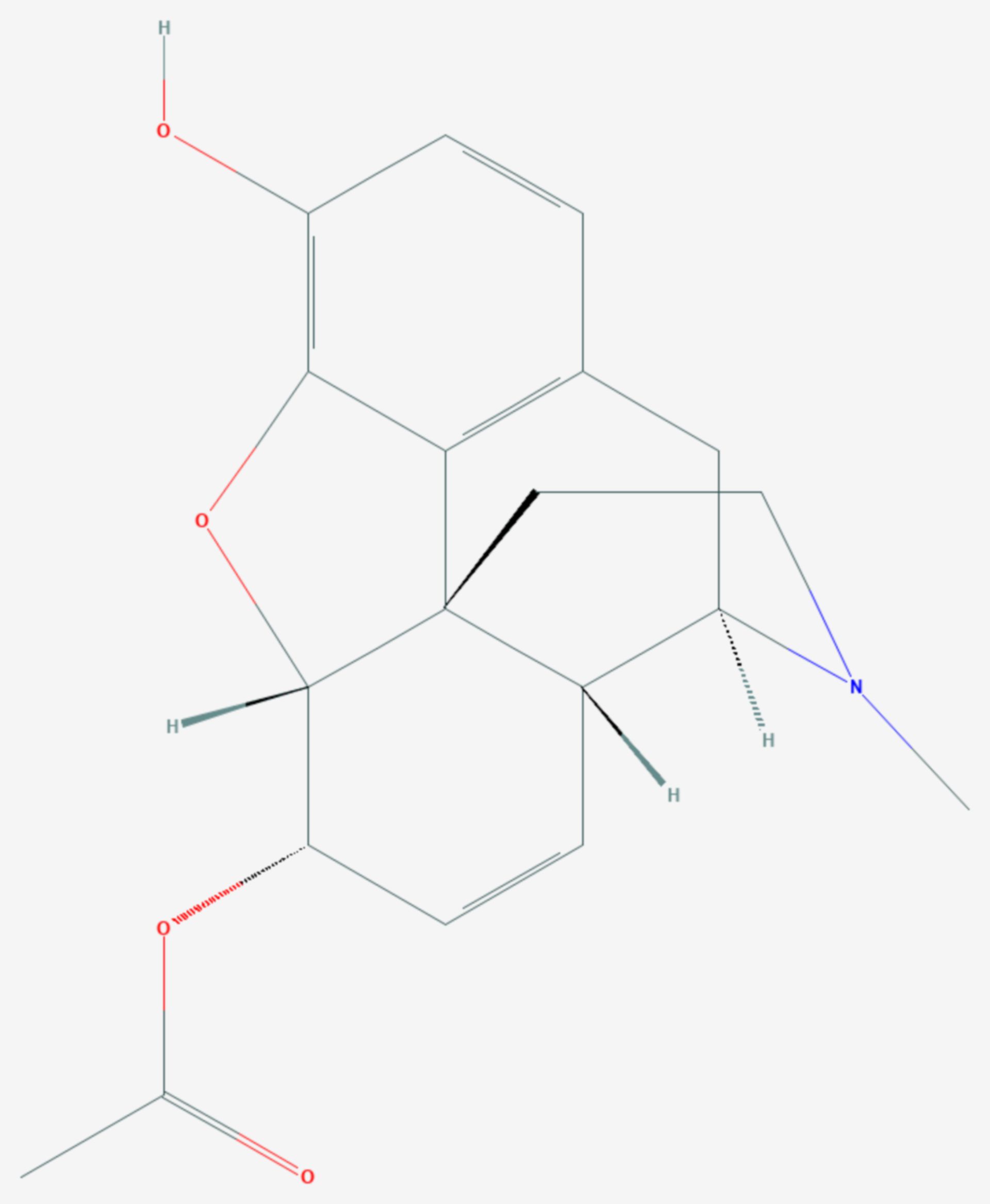 6-Monoacetylmorphin (Strukturformel)