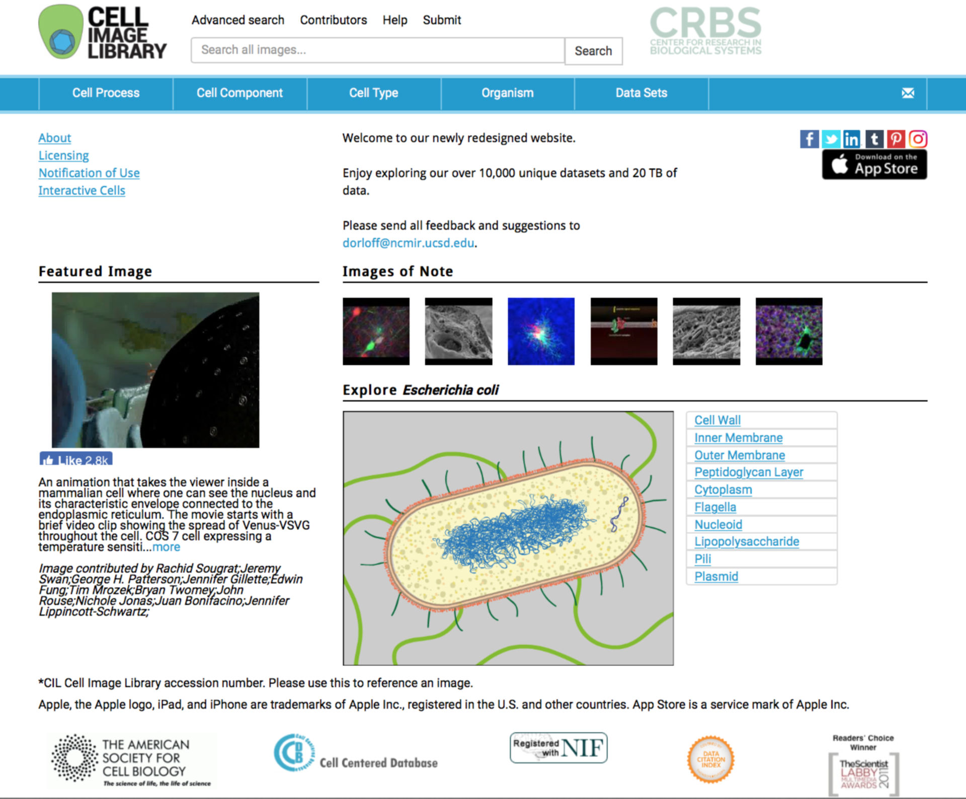 NEW! The Cell Image Library launches new design – January 29, 2018 - http://www.cellimagelibrary.org