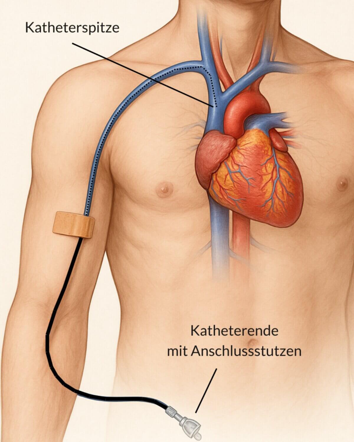 PICC Anatomische Lage in der V. Cava Superior