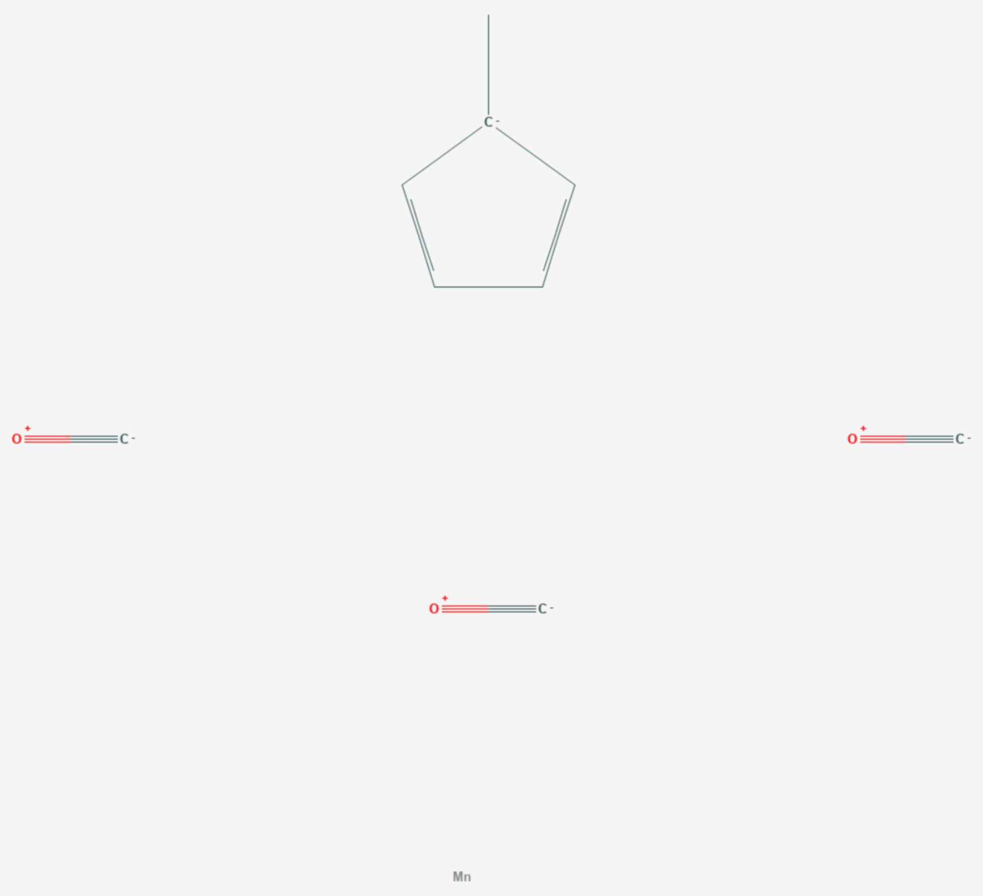 (Methylcyclopentadienyl)mangantricarbonyl (Strukturformel)
