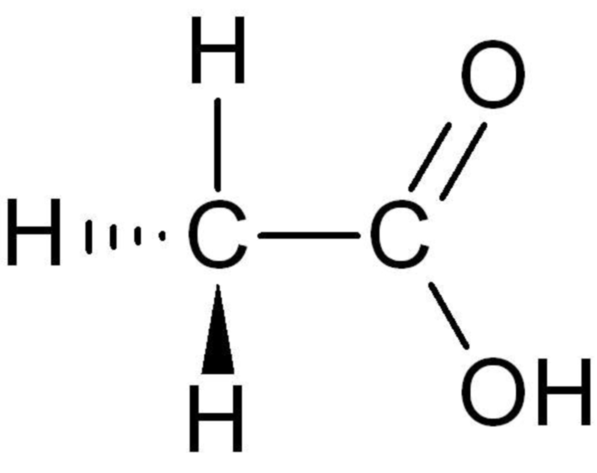 Natta projection of acetic acid